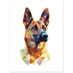 Belgian Malinois Dog Illustrated with Colorful Triangles 2