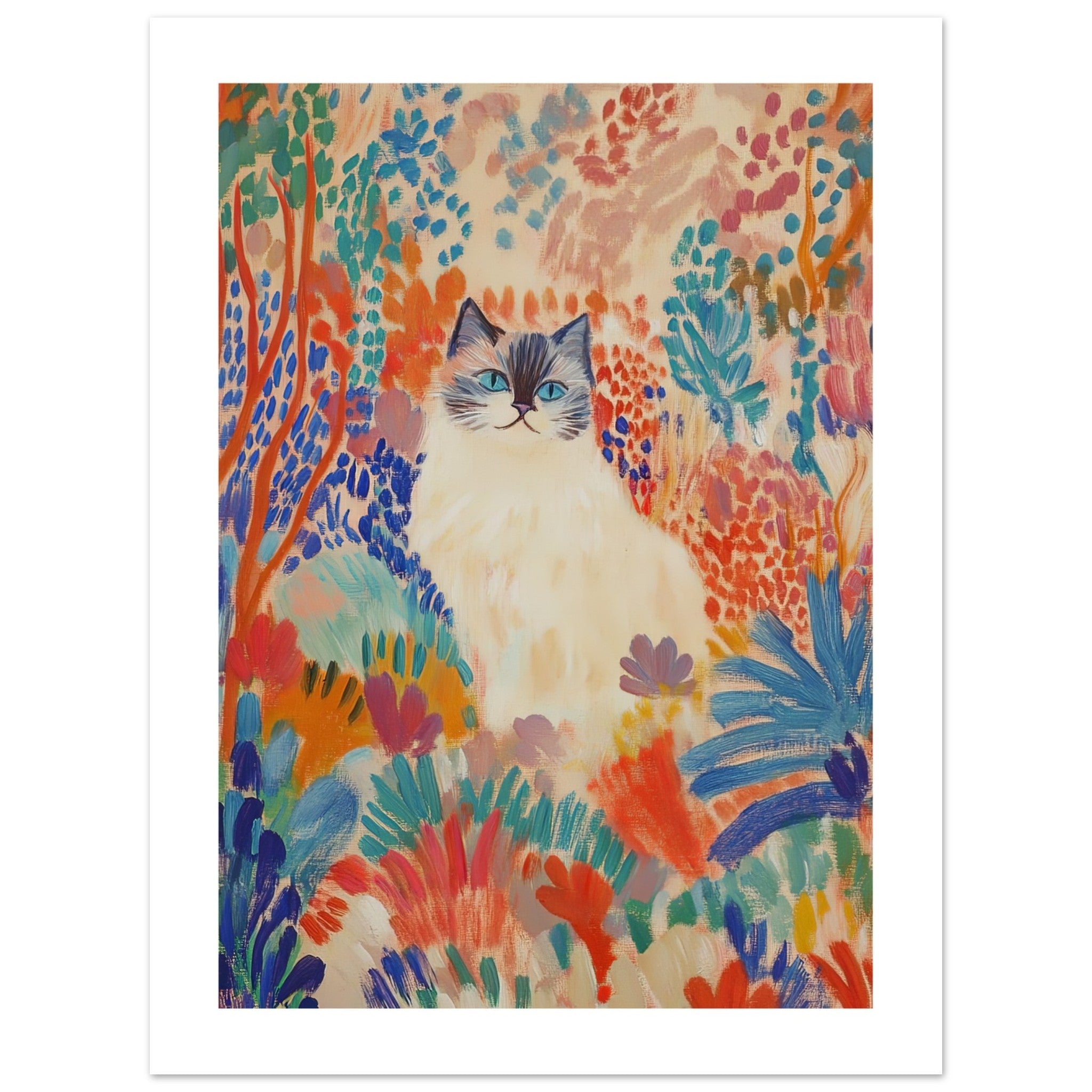 Birman Cat Inspired by Matisse 1