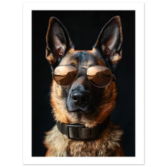 Belgian Malinois Dog Wearing Pilot Sunglasses 1