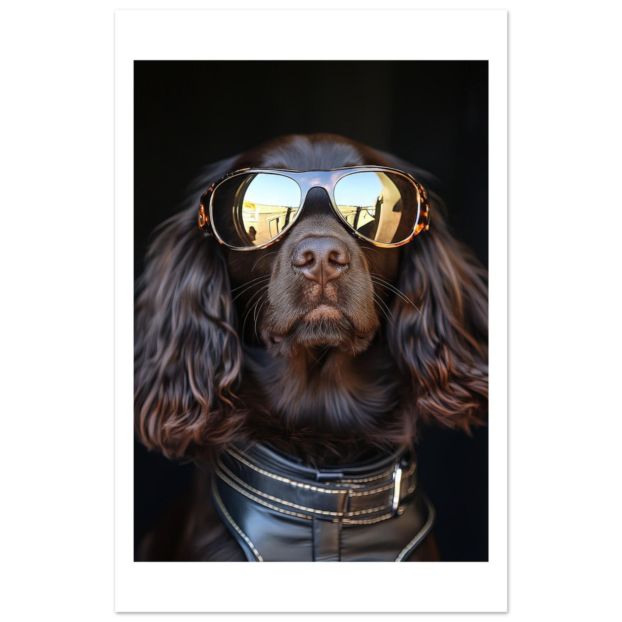Boykin Spaniel Dog Wearing Pilot Sunglasses 1