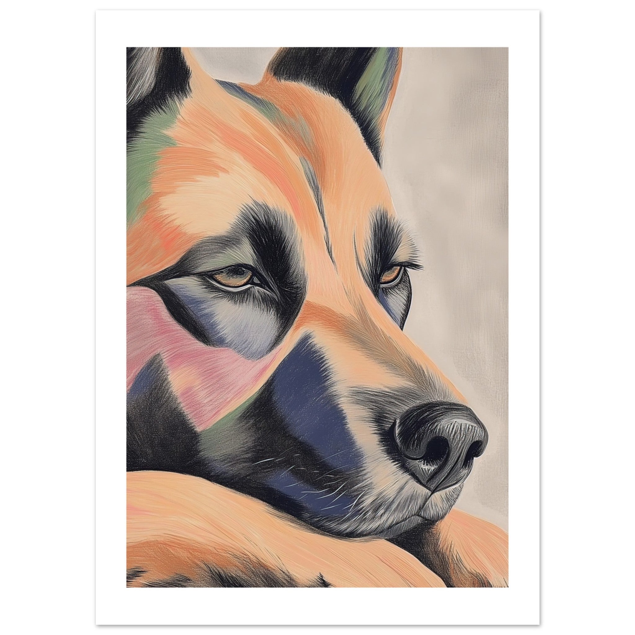 Belgian Tervuren Dog Relaxing Pastel Colored 2