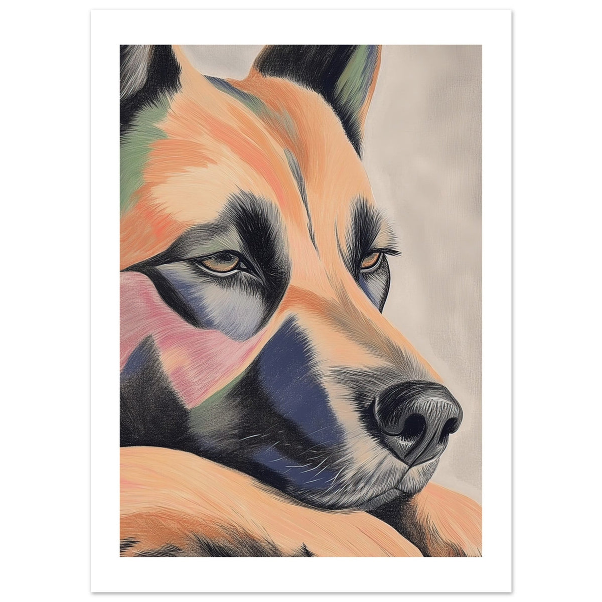 Belgian Tervuren Dog Relaxing Pastel Colored 2