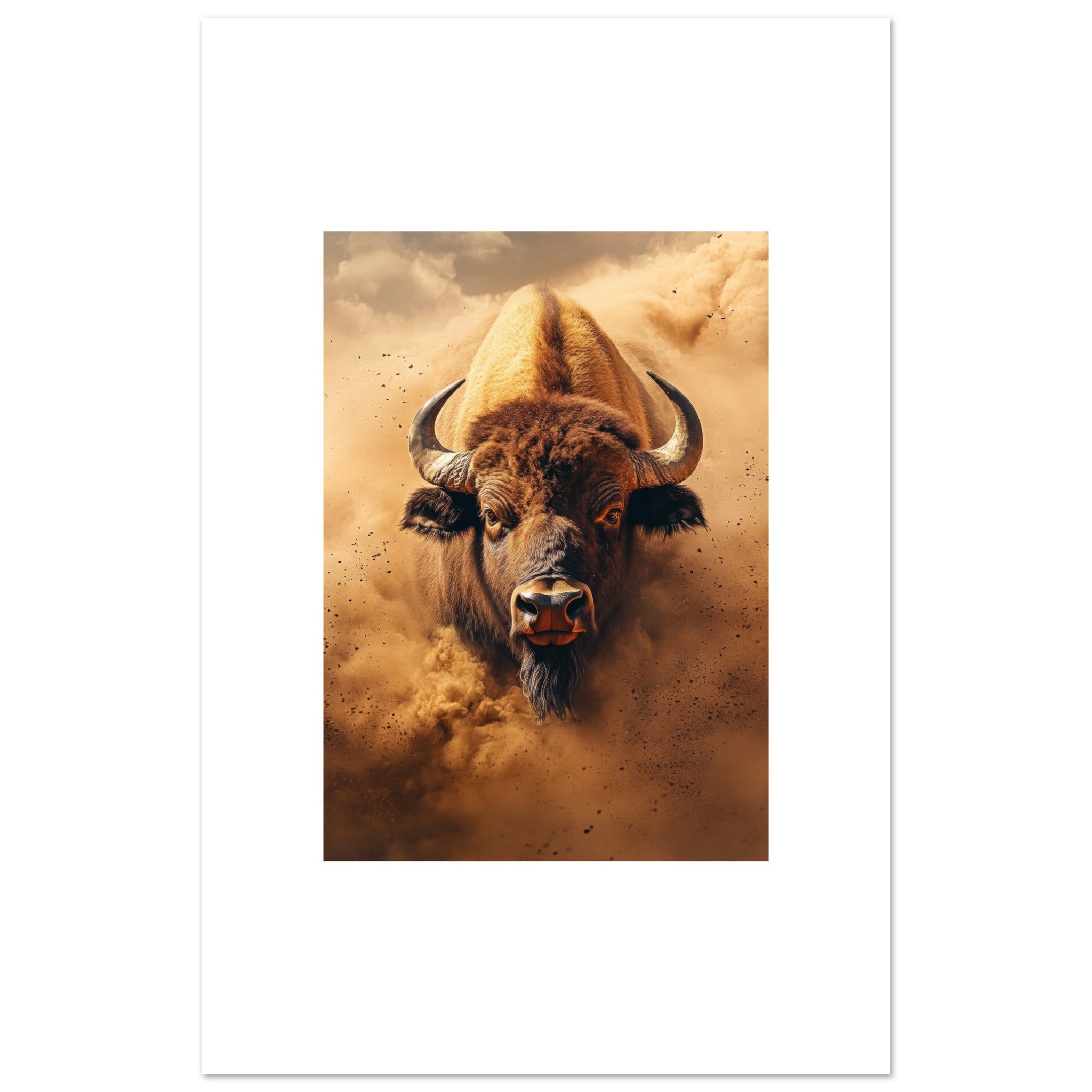 Buffalo portrait in a sandstorm 3