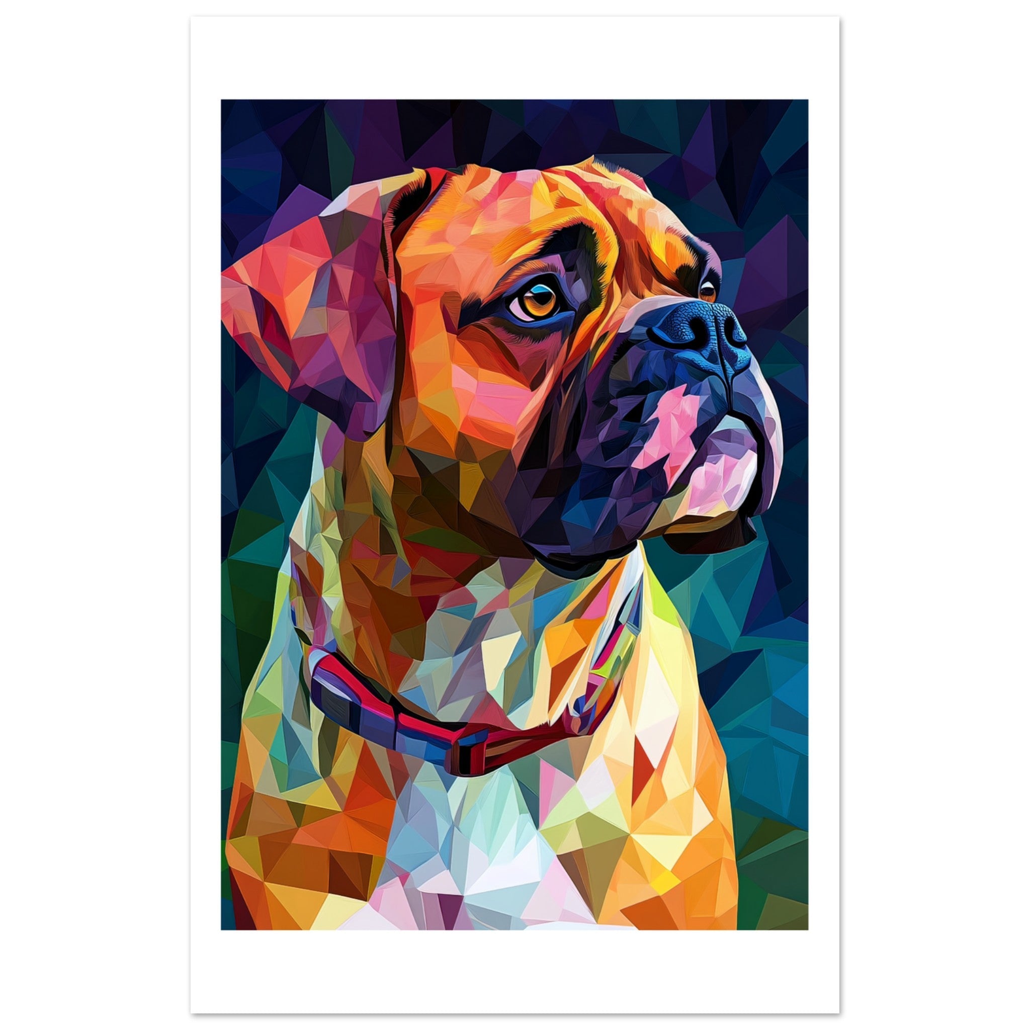Boerboel Dog Illustrated with Colorful Triangles 4