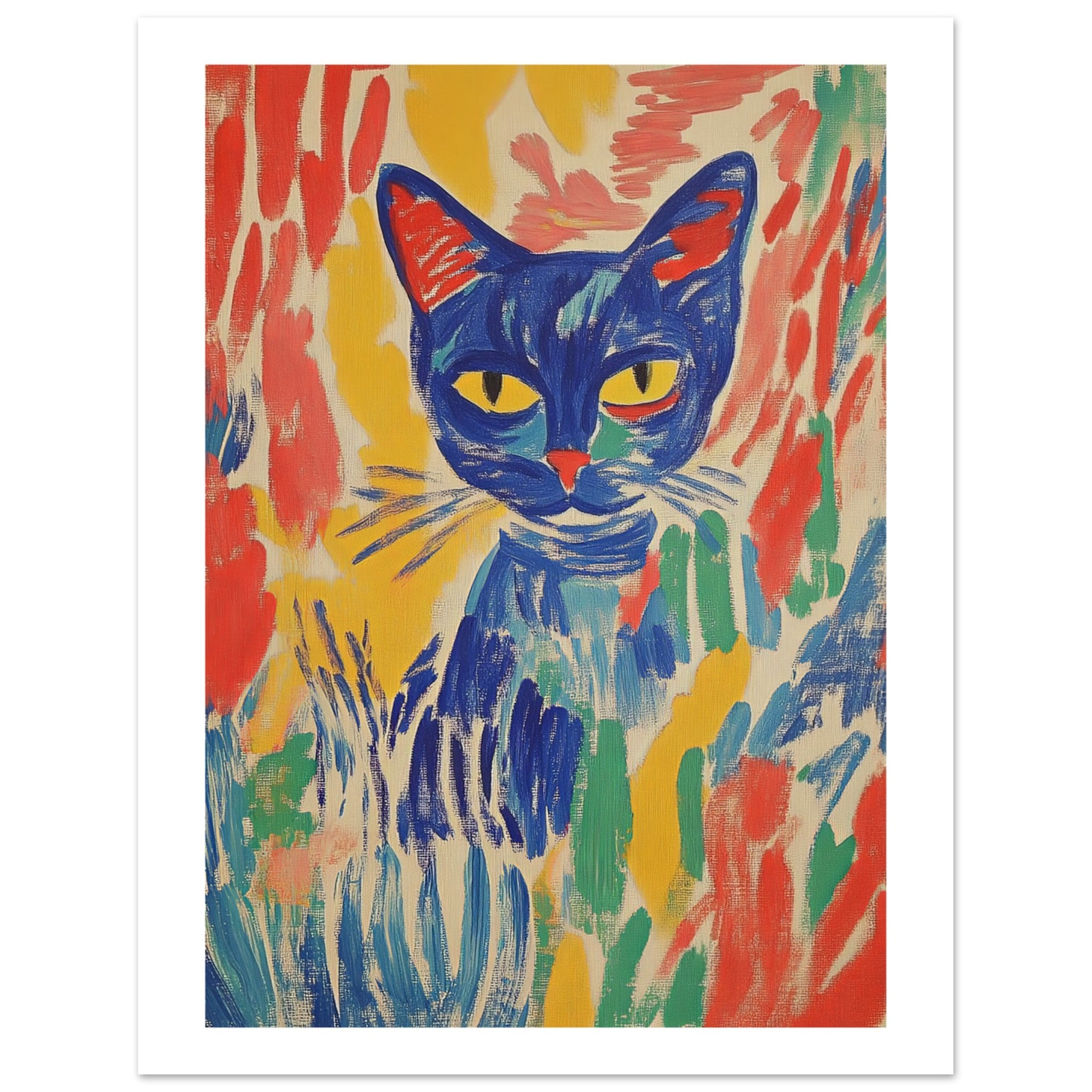 Abyssinian Cat Inspired by Matisse