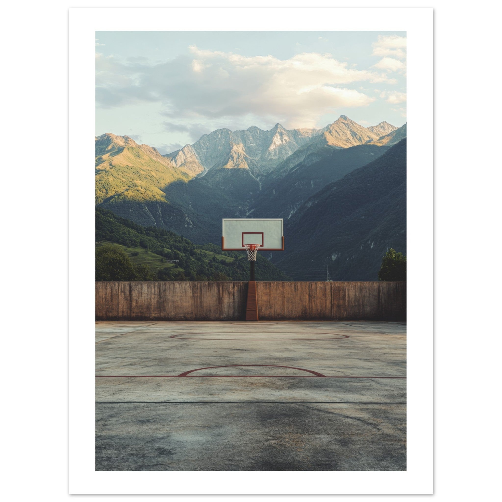 Basketball Court in Mountains