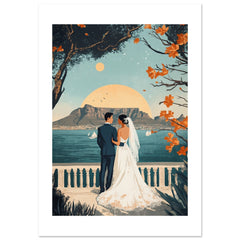 An asian wedding couple infront of Cape Town
