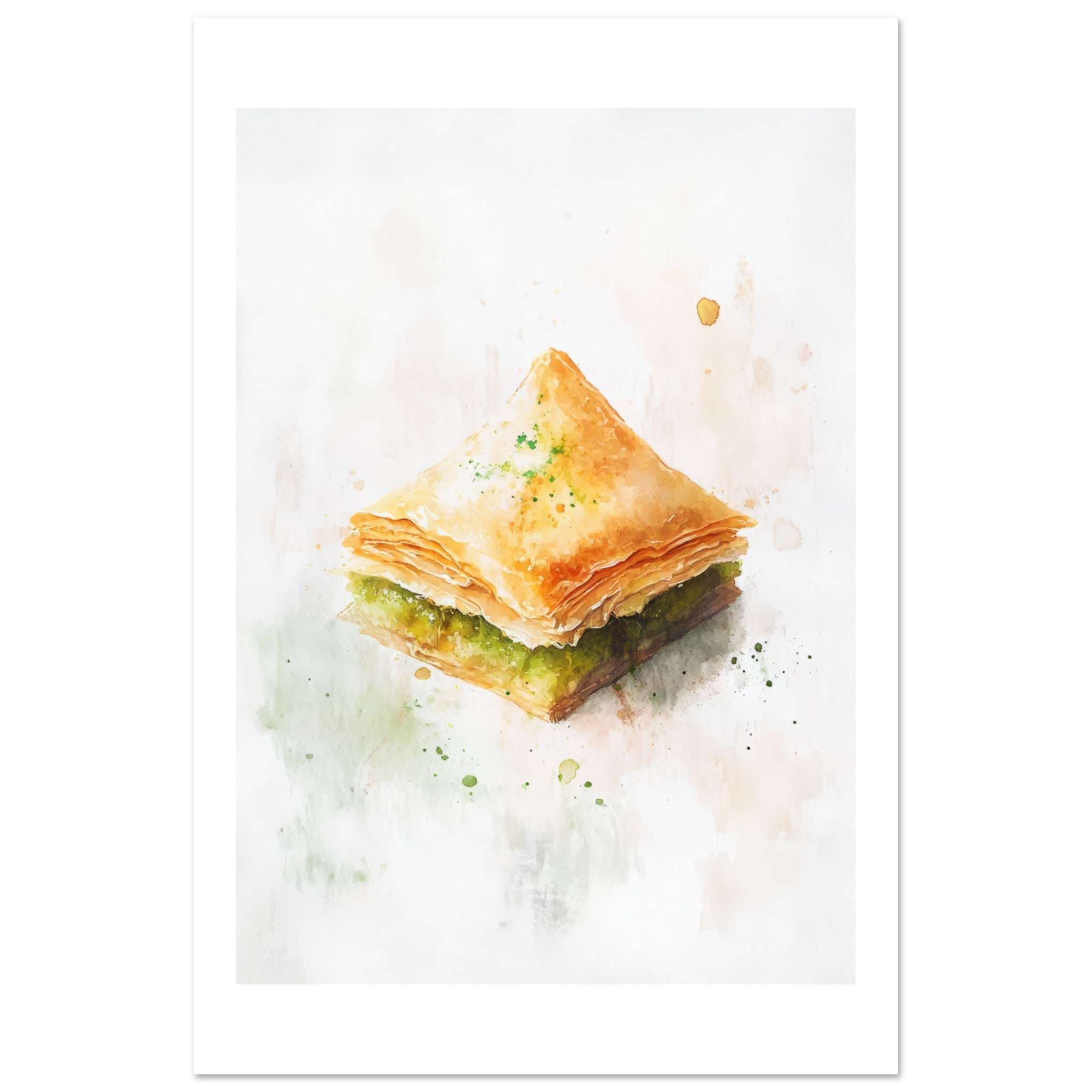 Baklava Watercolor Painting Wall Art 1