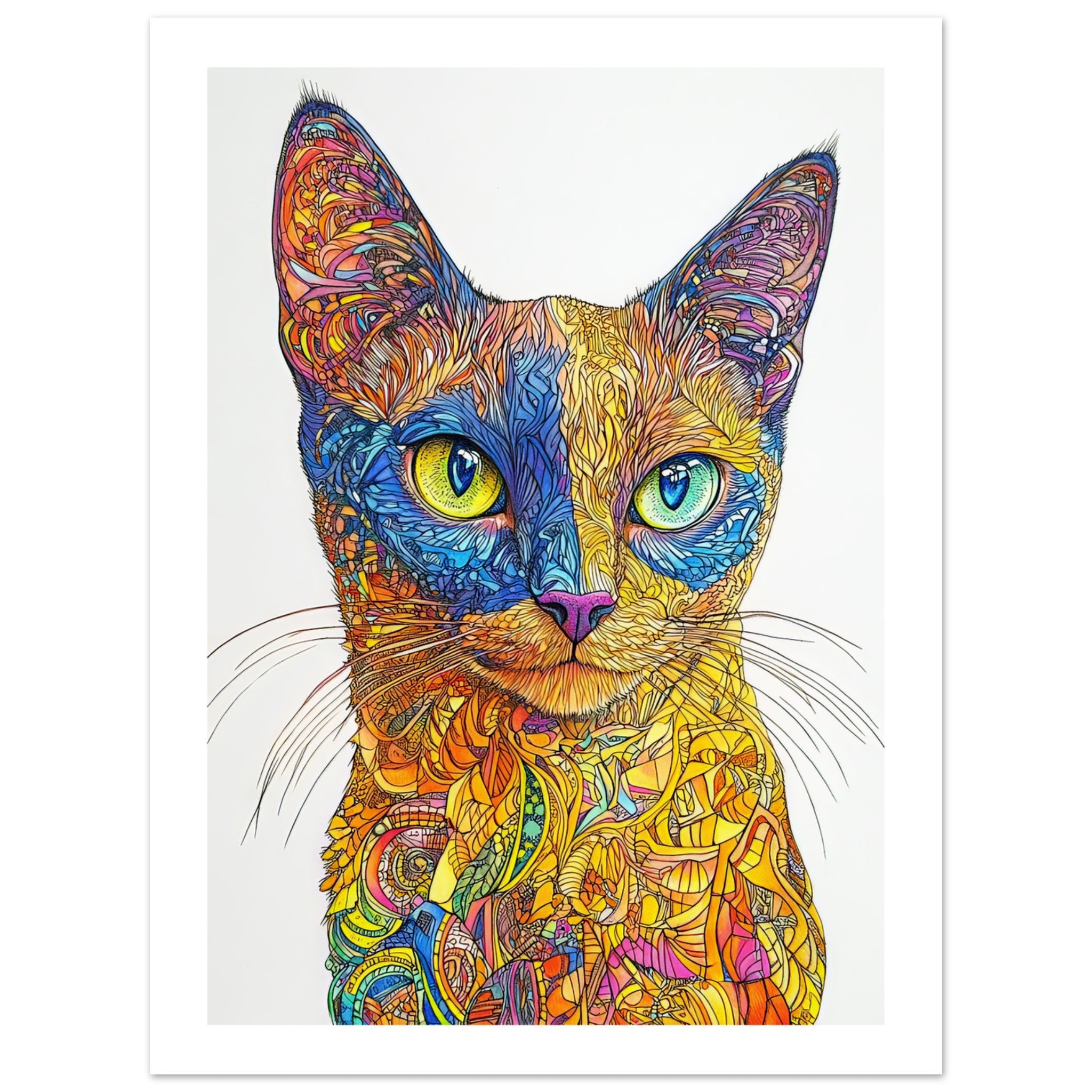 Burmese Cat Painted With Tone Pen 1