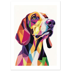 Bloodhound Dog Illustrated with Colorful Triangles 5