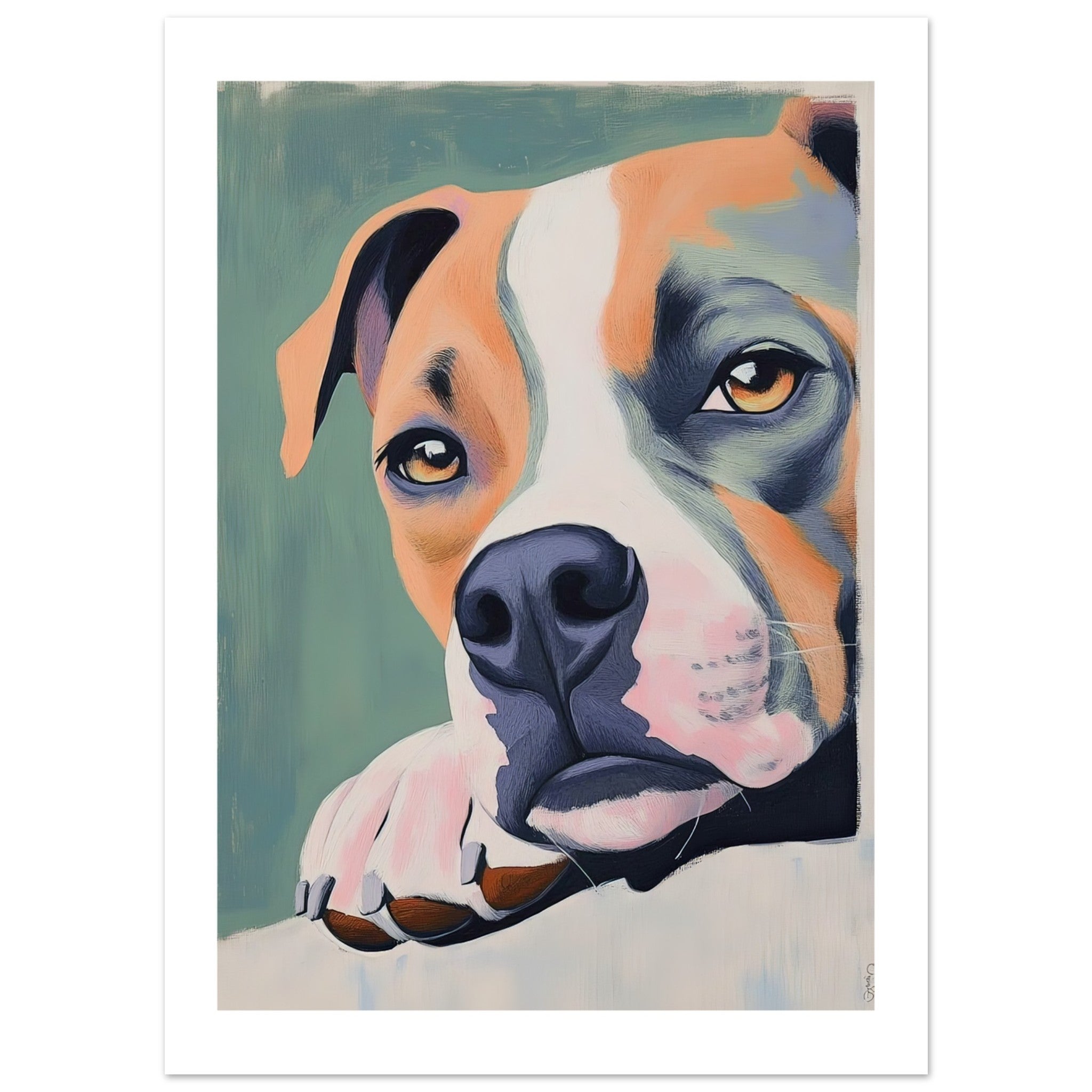 American Staffordshire Dog Relaxing Pastel Colored