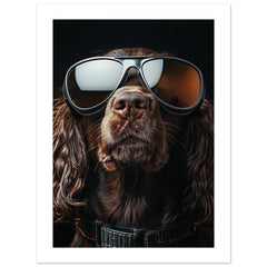 Boykin Spaniel Dog Wearing Pilot Sunglasses