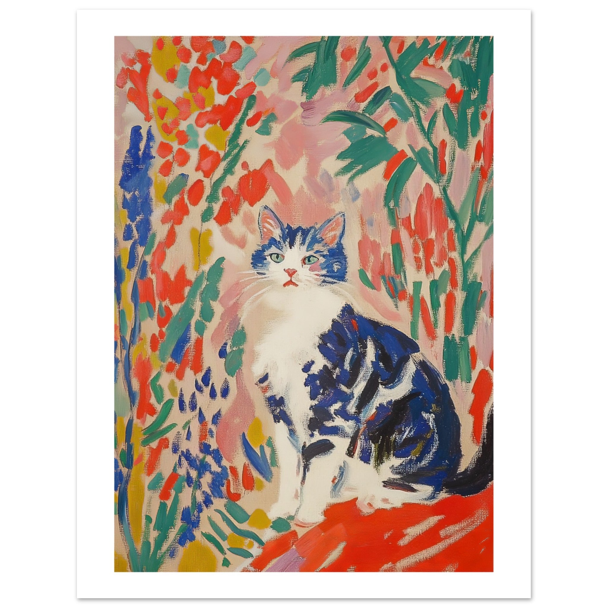 American Curl Cat Inspired by Matisse