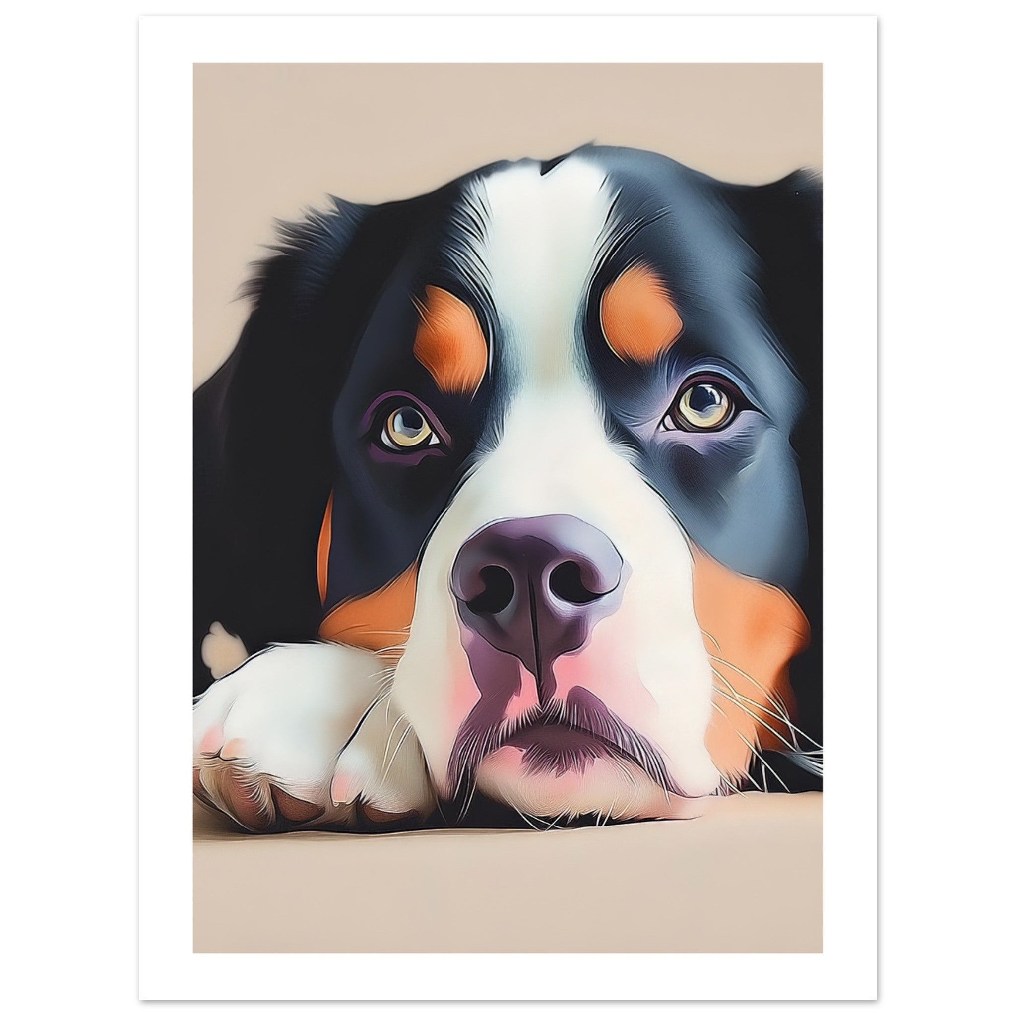 Bernese Mountain Dog Relaxing Pastel Colored
