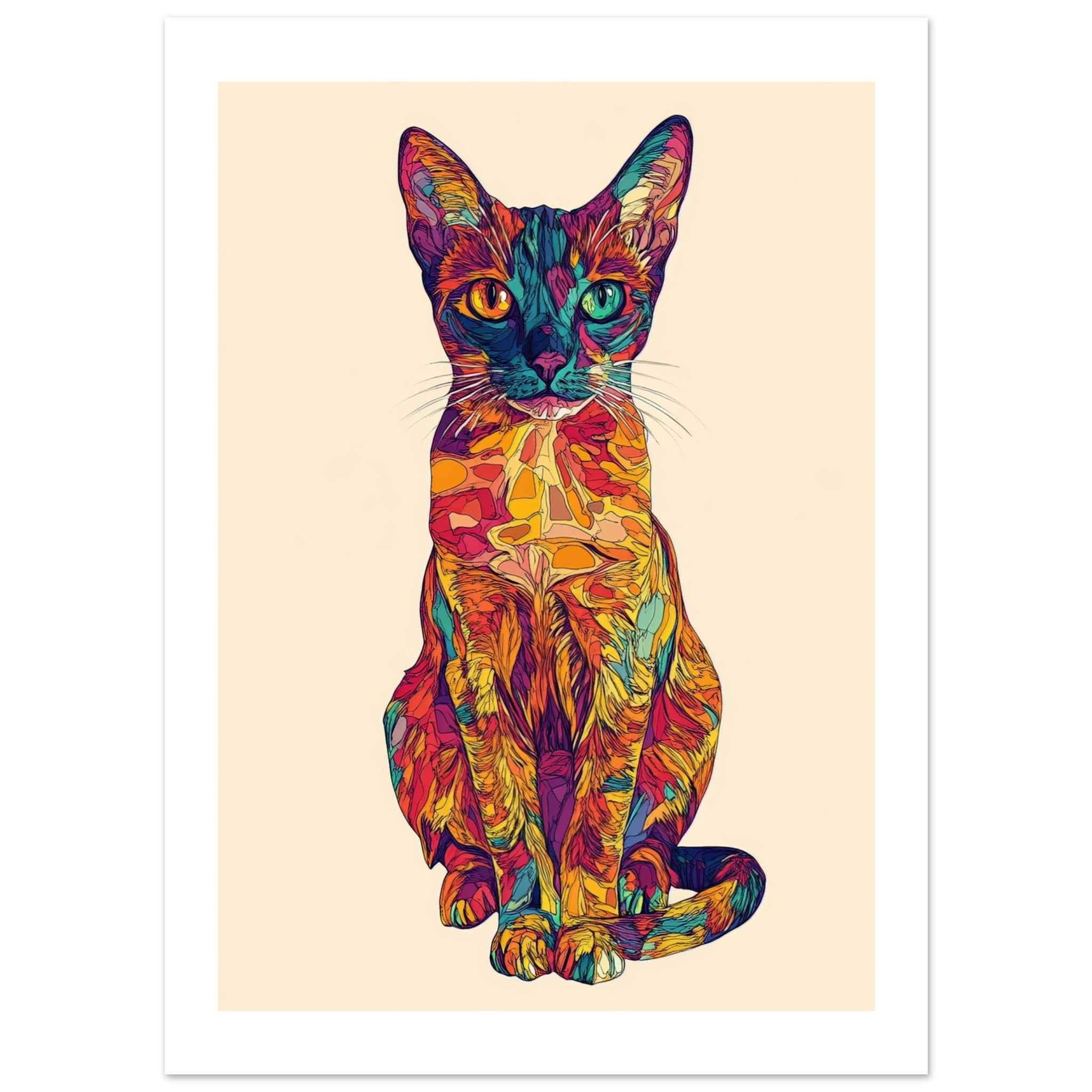 Abyssinian Cat Painted With Tone Pen 1