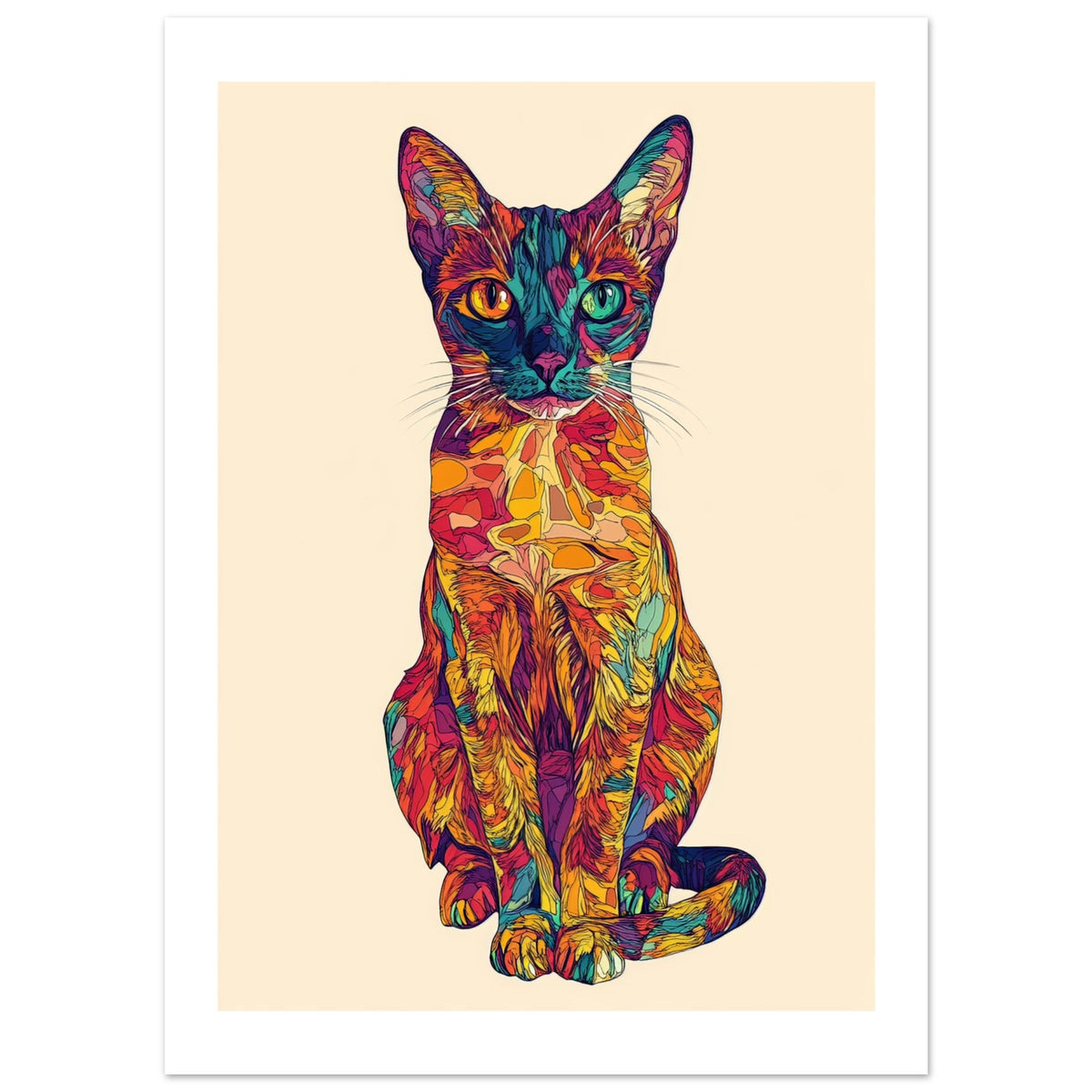 Abyssinian Cat Painted With Tone Pen 1