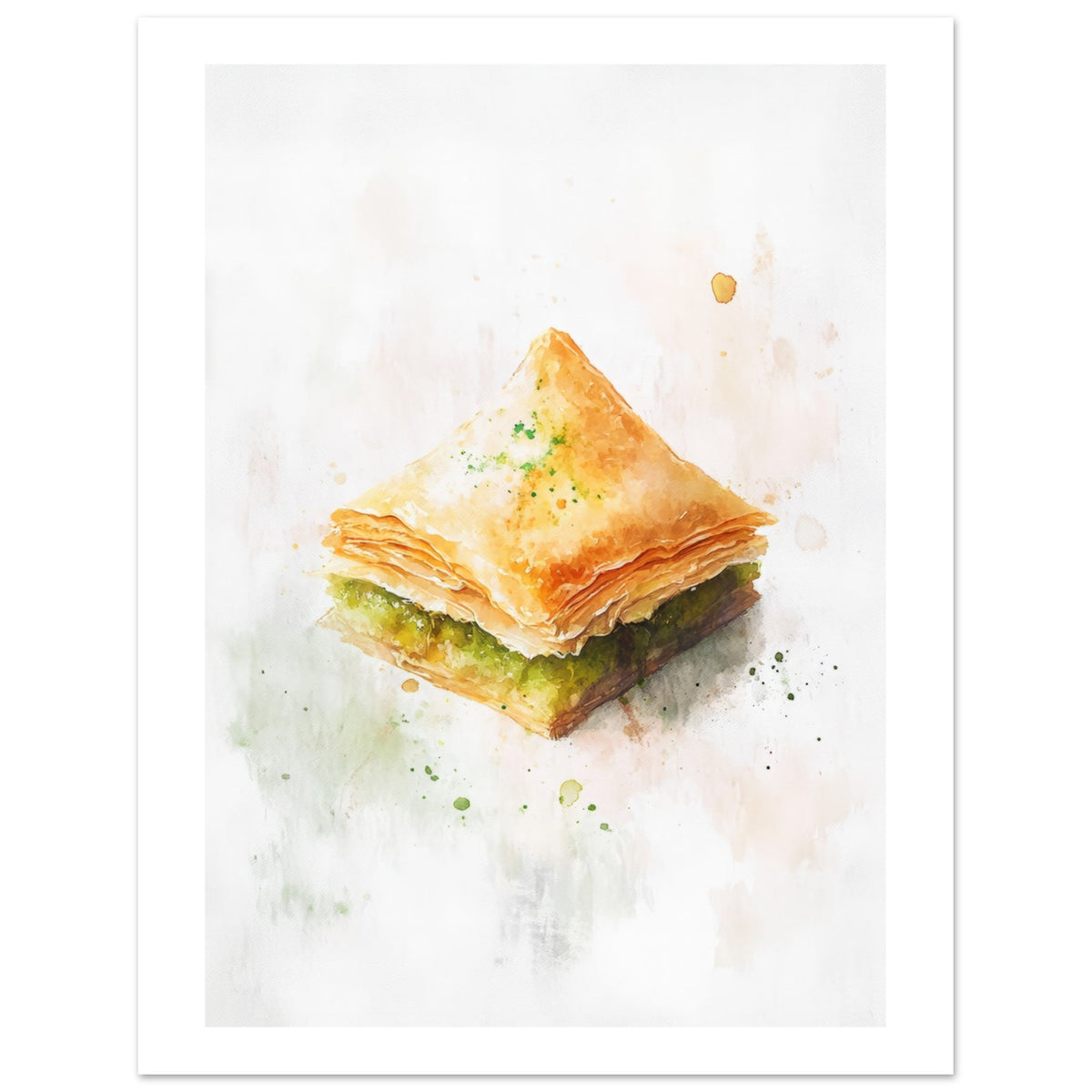 Baklava Watercolor Painting Wall Art 1