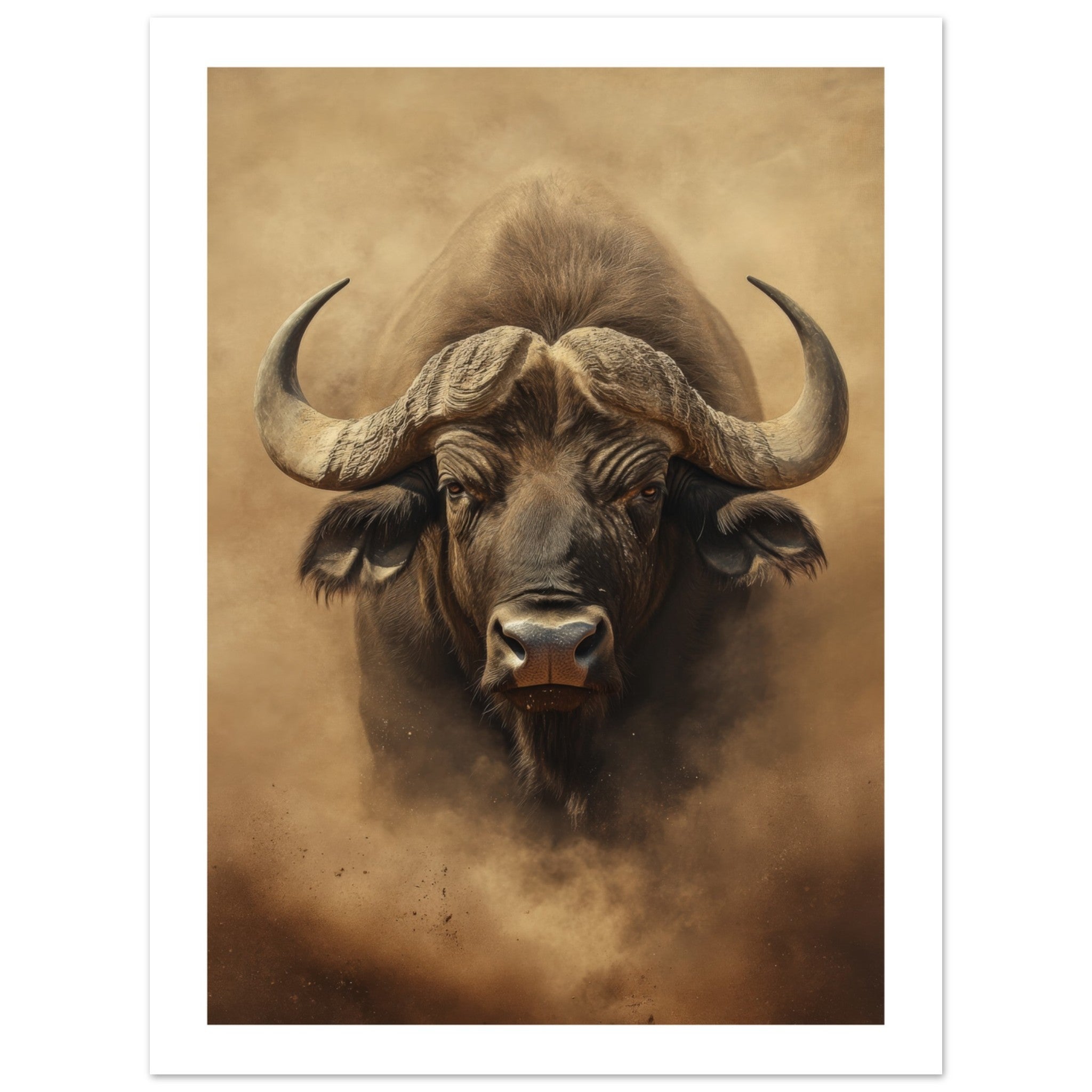 Buffalo portrait in a sandstorm 2