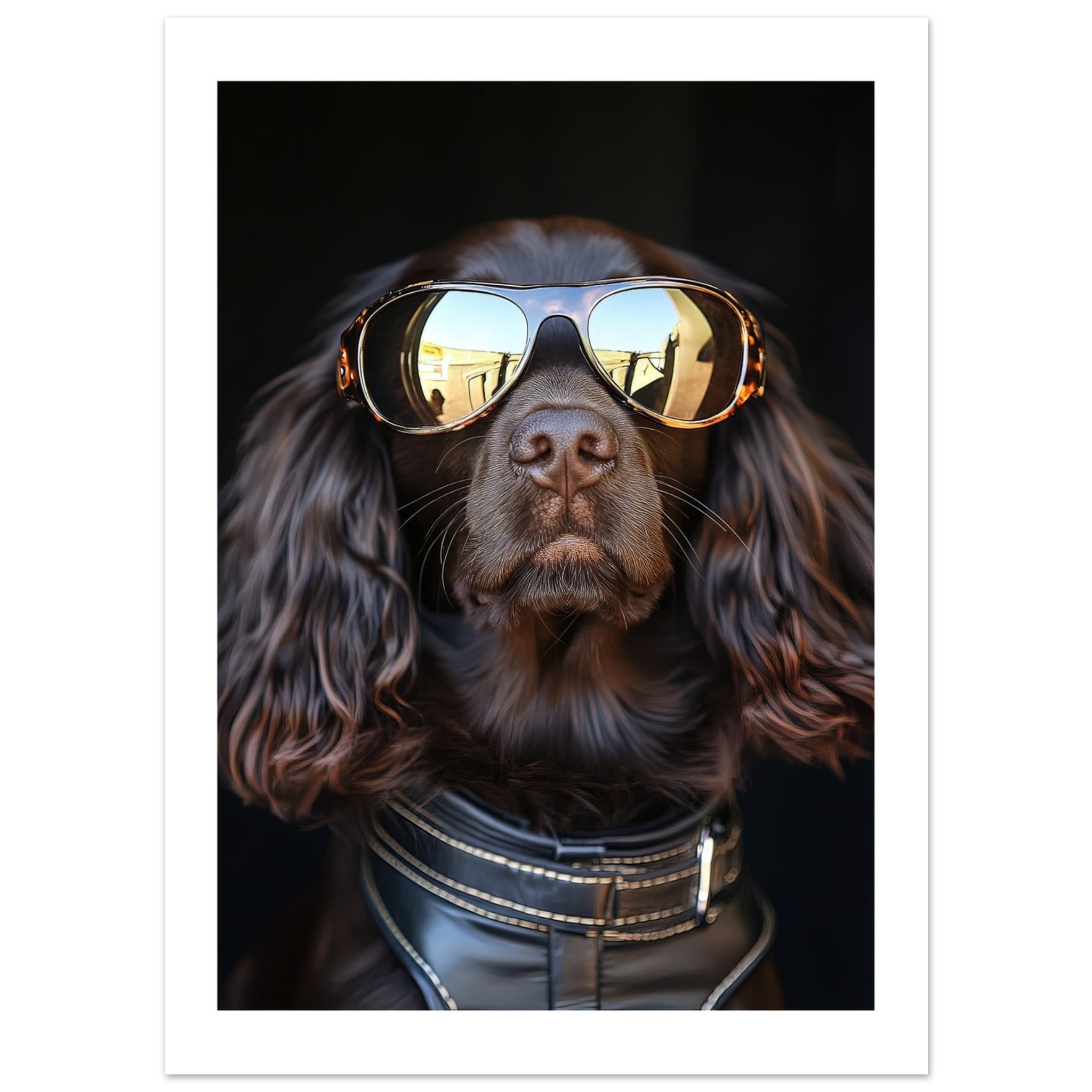 Boykin Spaniel Dog Wearing Pilot Sunglasses 1