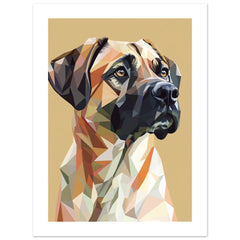 Anatolian Shepherd Dog Illustrated with Colorful Triangles