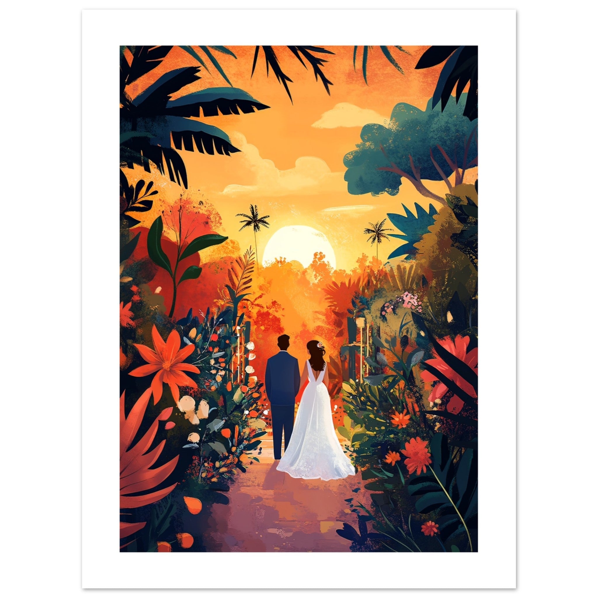 A wedding couple infront of a garden 4