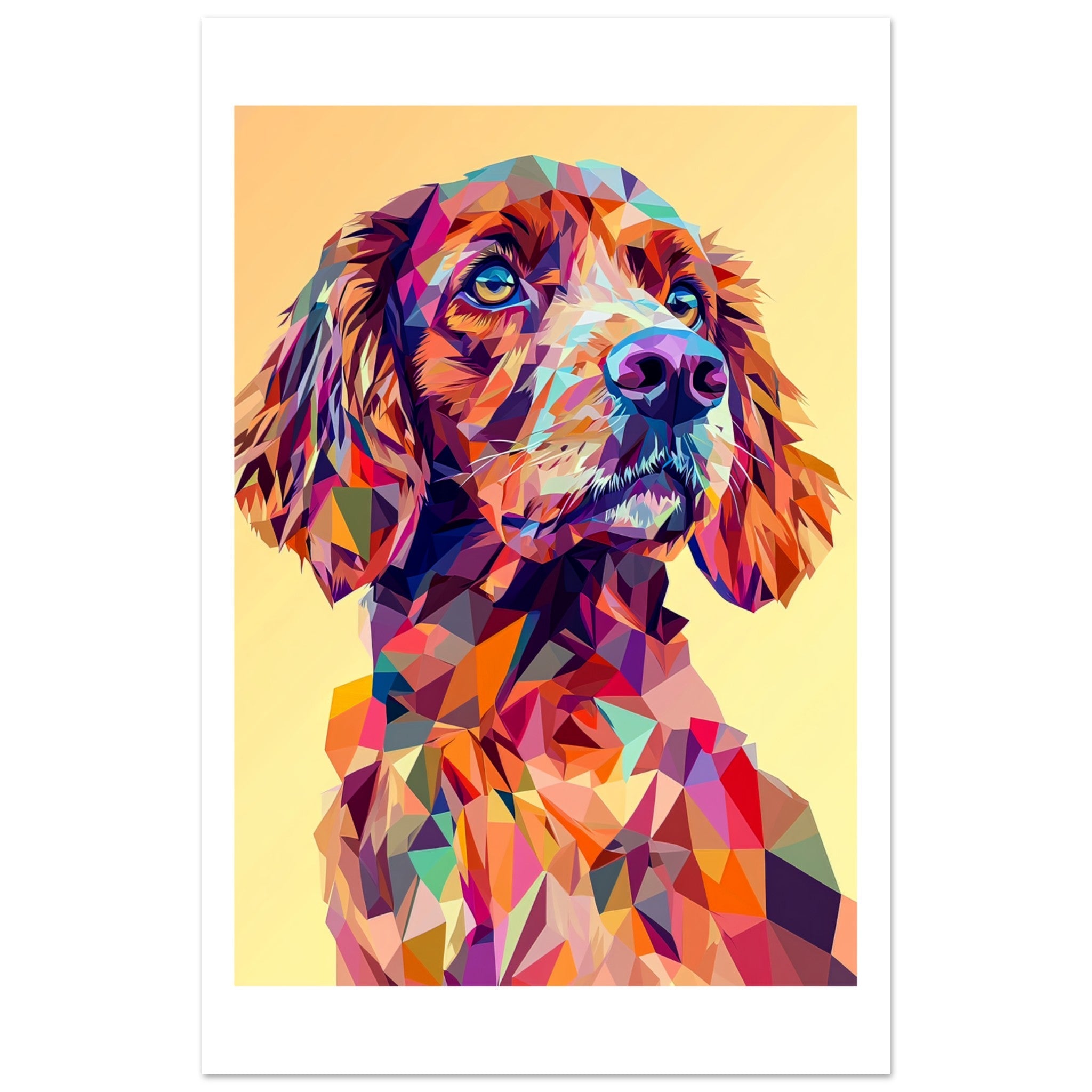 Boykin Spaniel Dog Illustrated with Colorful Triangles 1