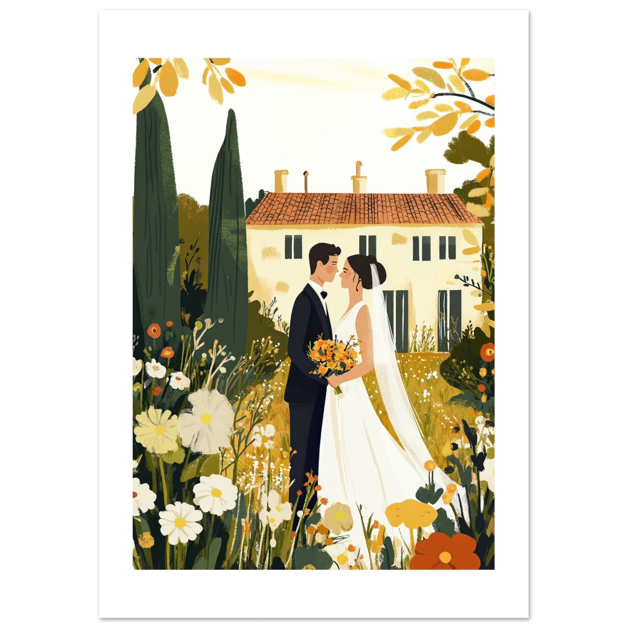 A wedding couple infront of a garden 1