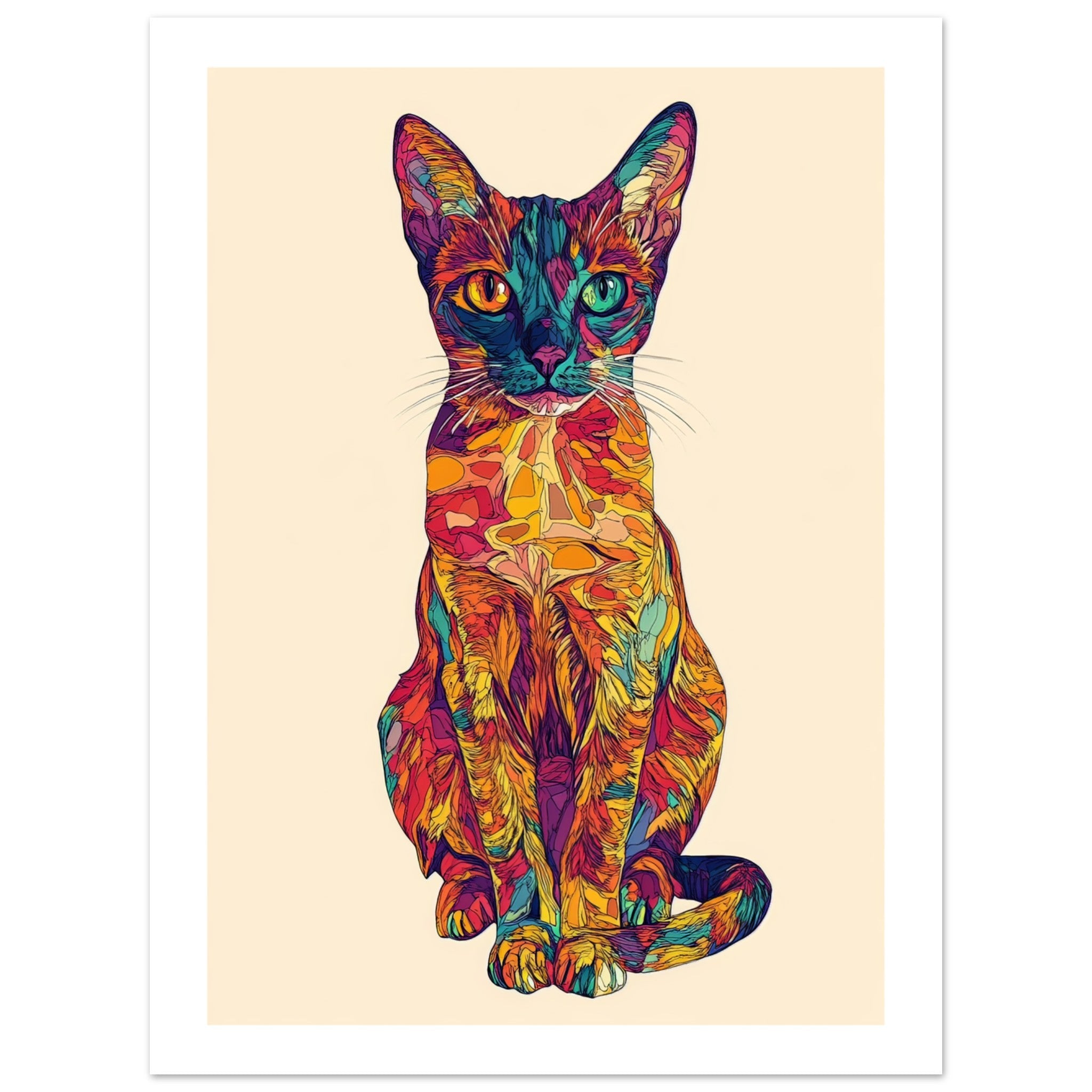 Abyssinian Cat Painted With Tone Pen 1