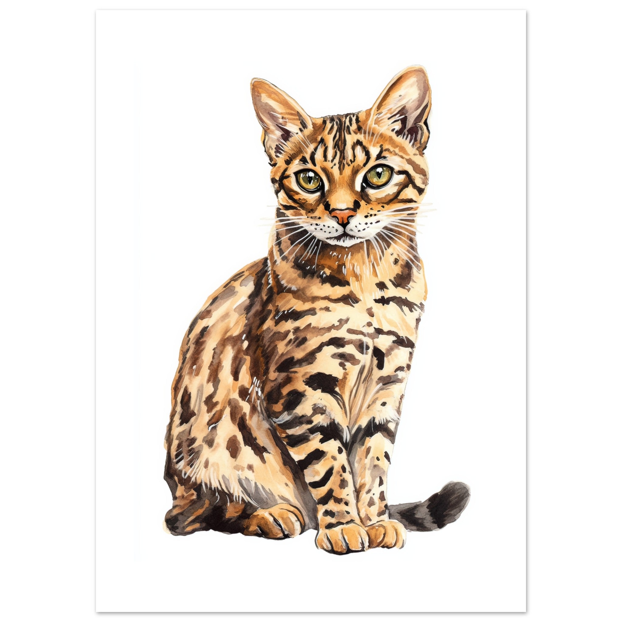 Bengal Cat Painted With Tone Pen 2