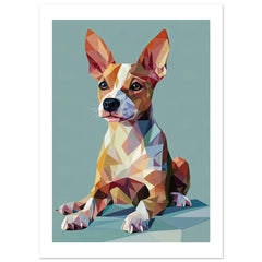 Basenji Dog Illustrated with Colorful Triangles 4