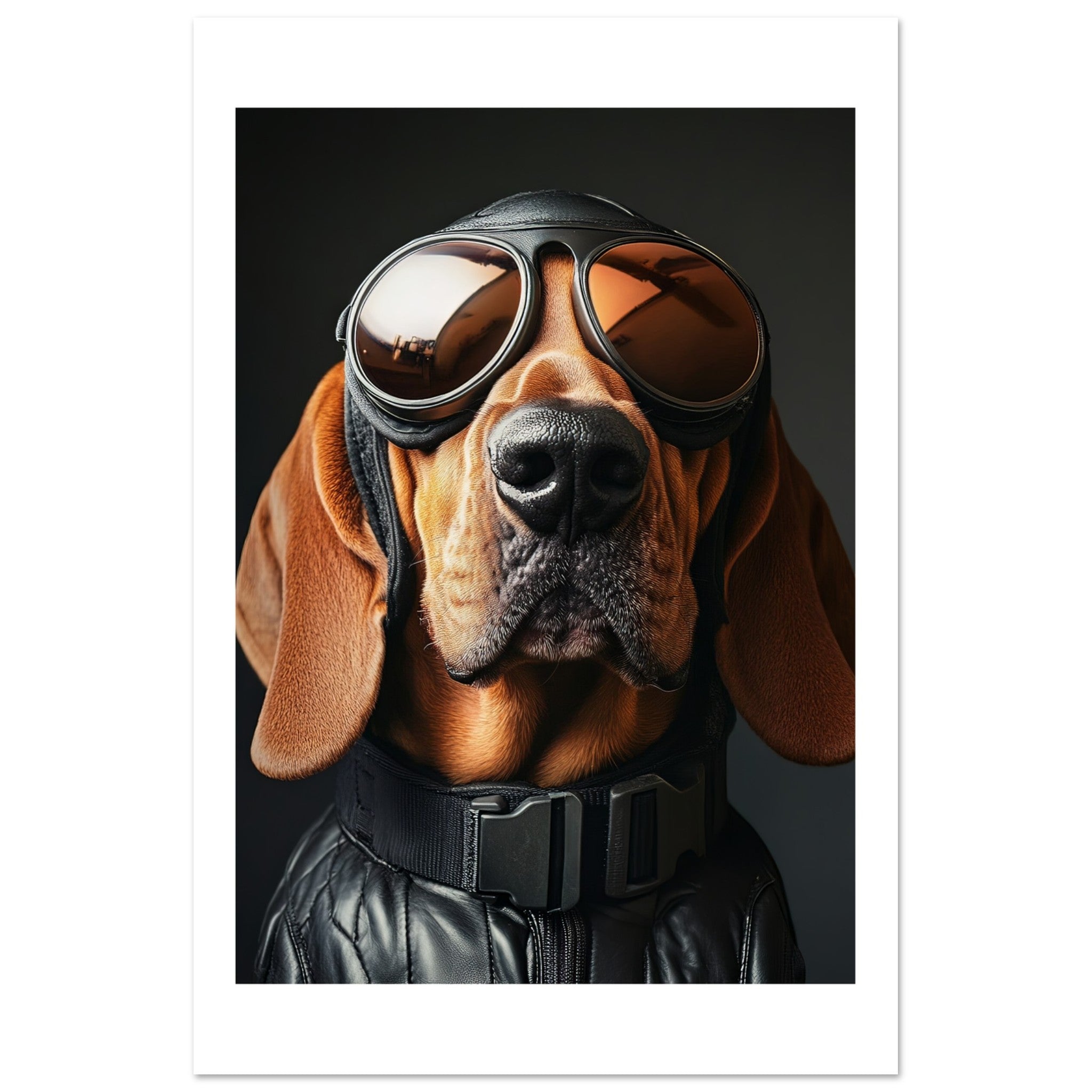 Bloodhound Dog Wearing Pilot Sunglasses 1