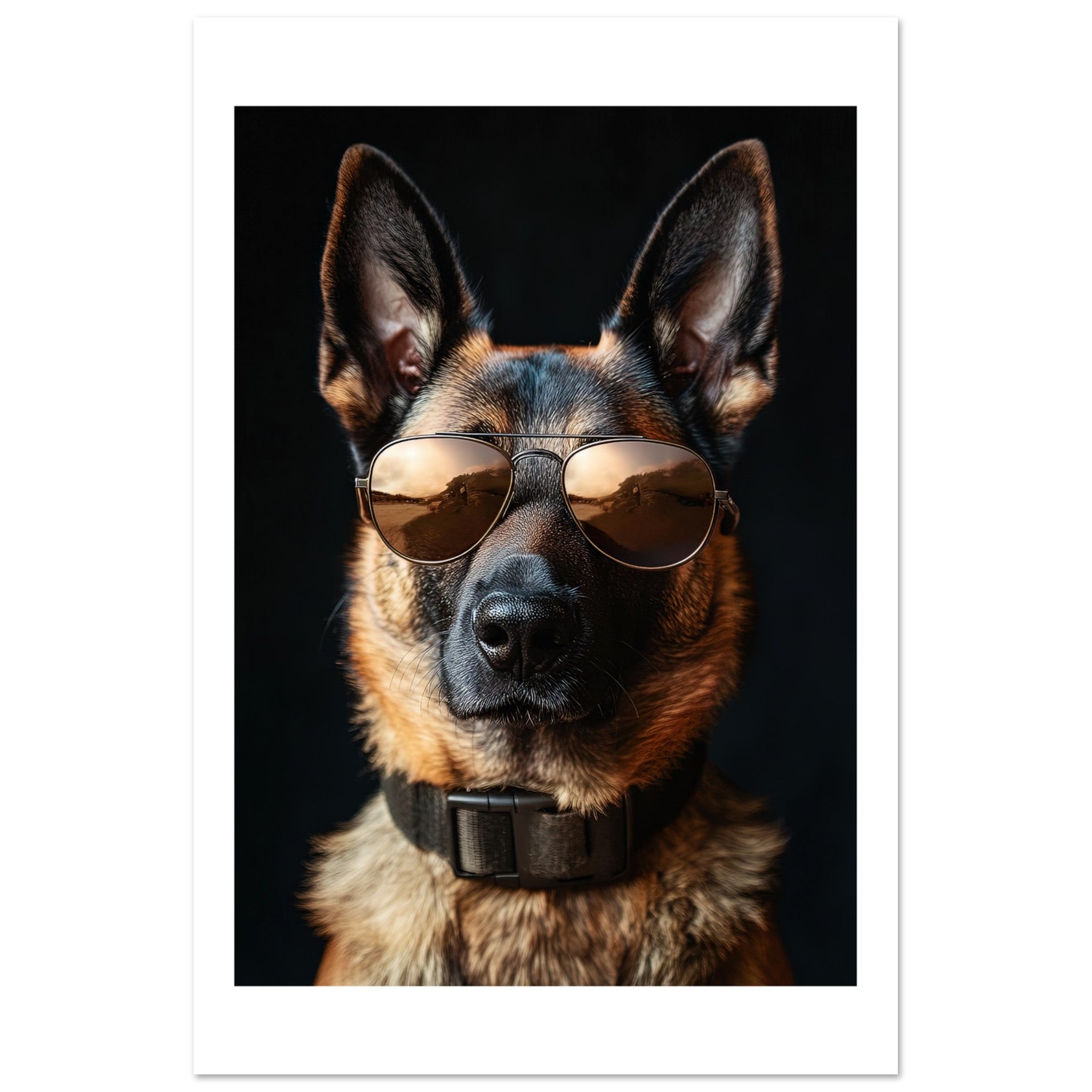 Belgian Malinois Dog Wearing Pilot Sunglasses 1