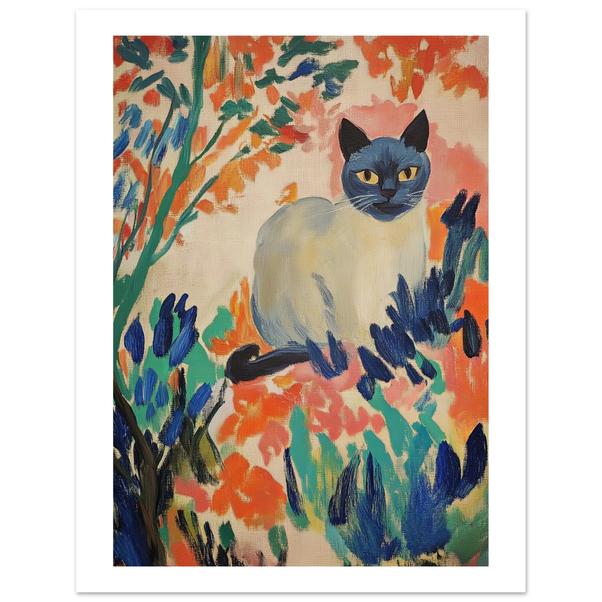 Burmese Cat Inspired by Matisse