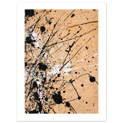 Black and white splashes on beige background 3