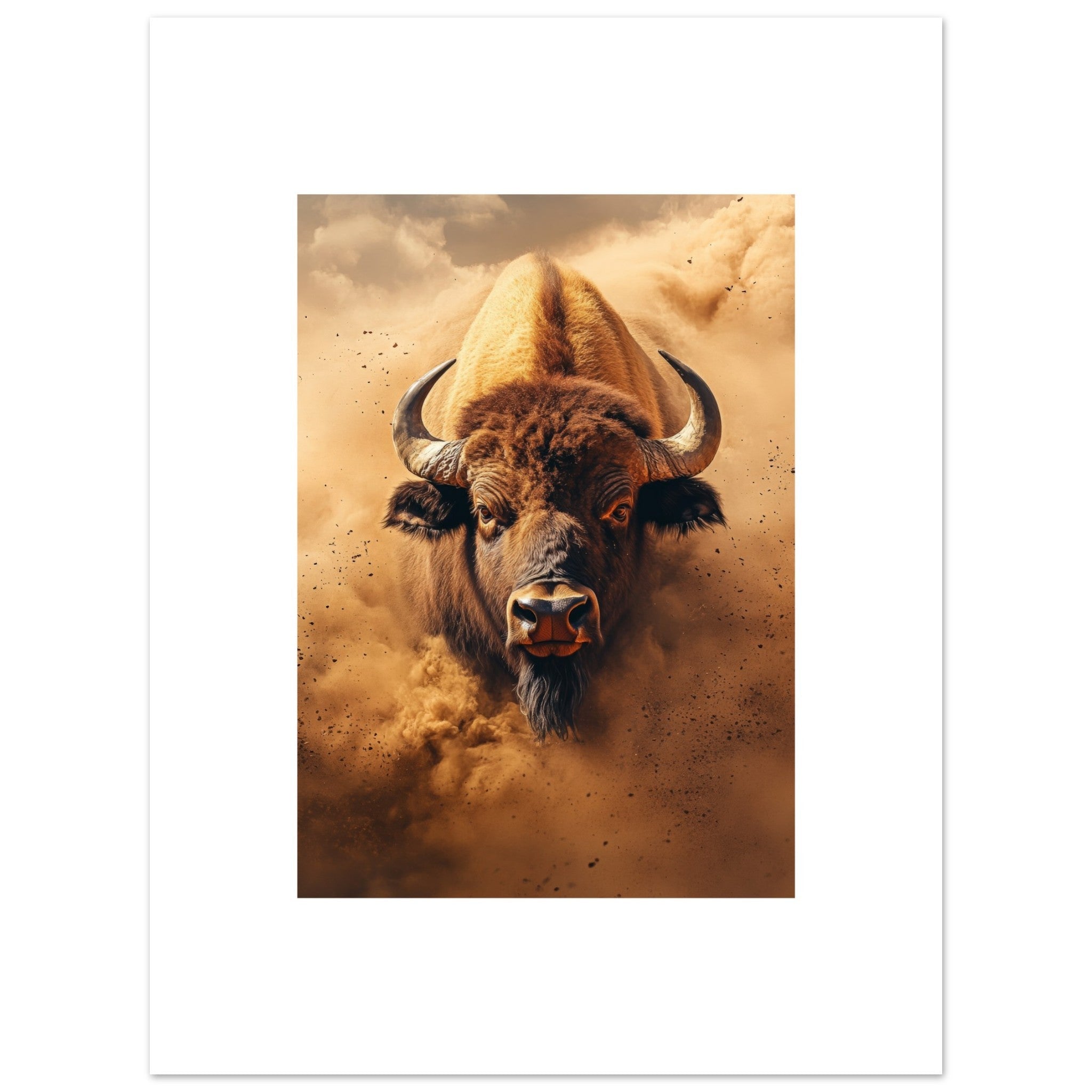 Buffalo portrait in a sandstorm 3
