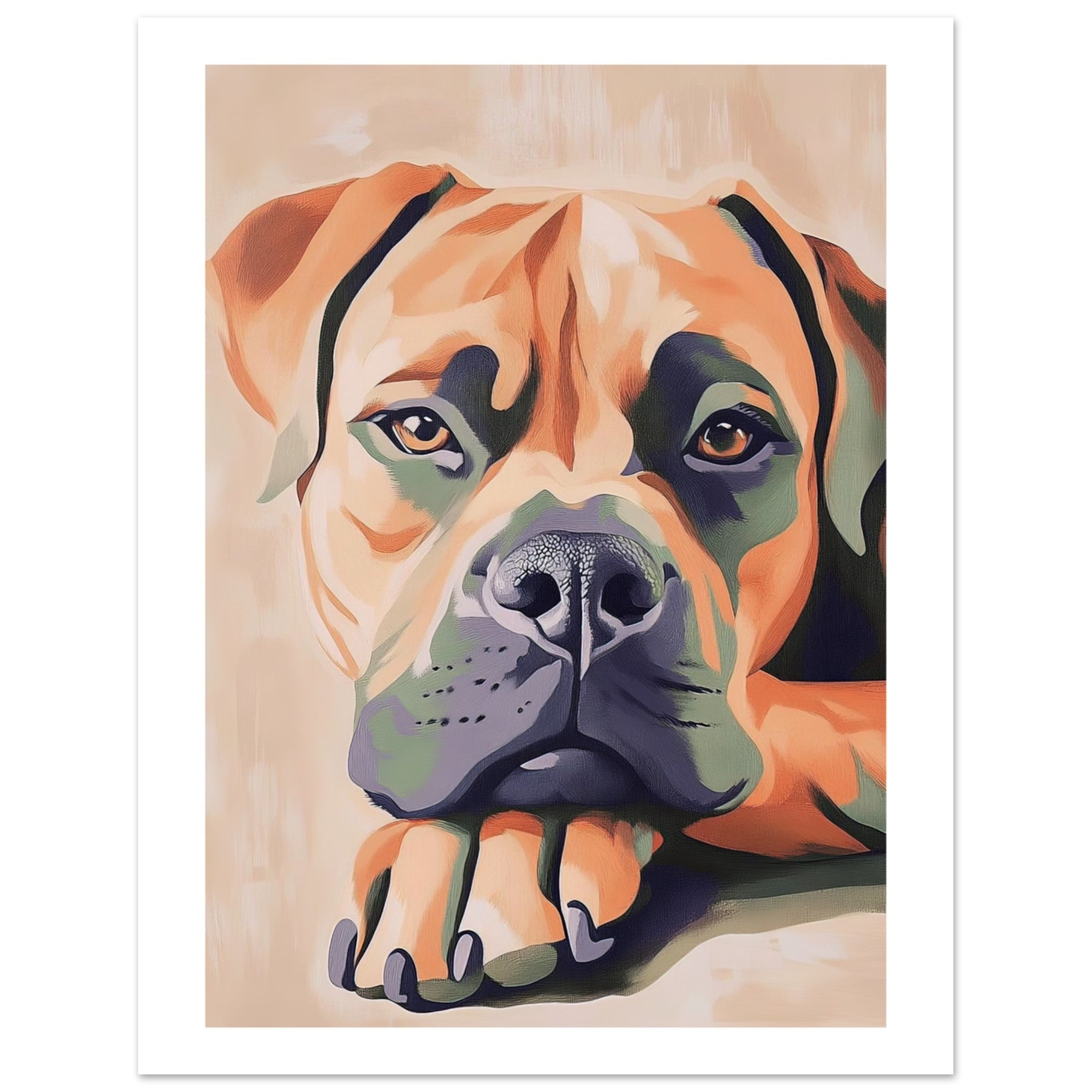 Boerboel Dog Relaxing Pastel Colored 1