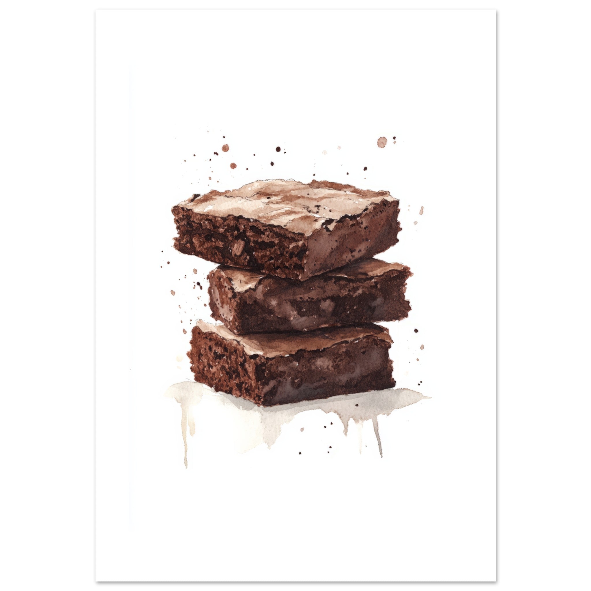 Brownies Watercolor Painting Wall Art 2