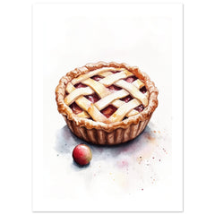 Apple Pie Watercolor Painting Wall Art 1