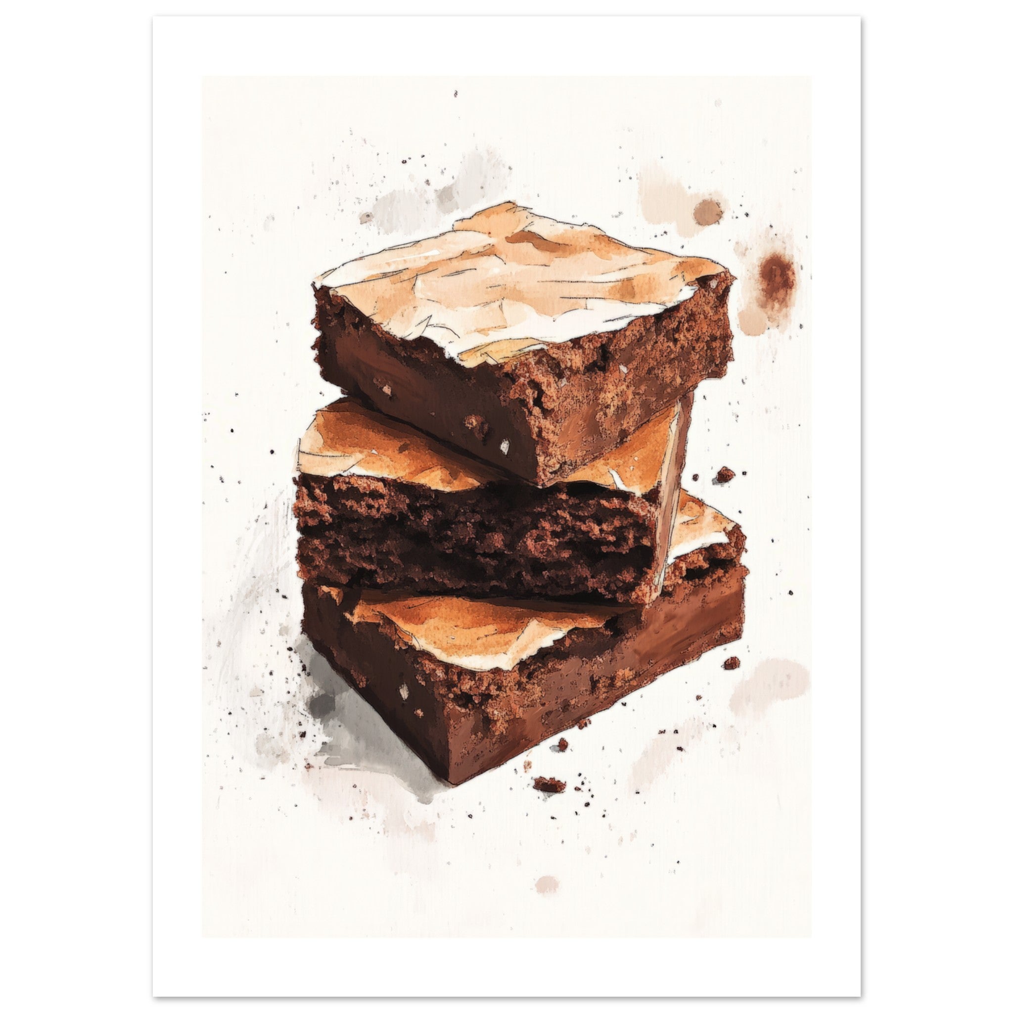 Brownies Watercolor Painting Wall Art 1