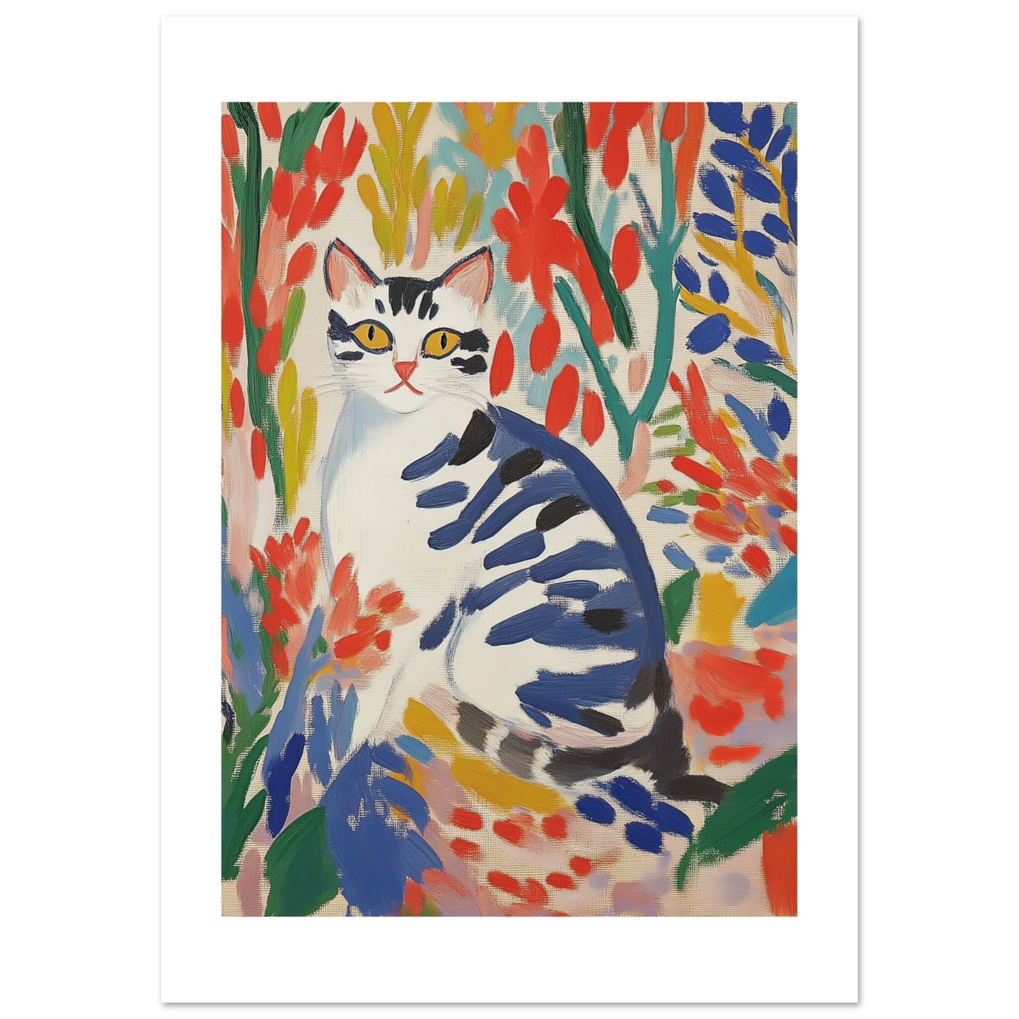 American Bobtail Cat Inspired by Matisse 3
