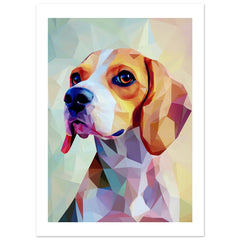 Beagle Dog Illustrated with Colorful Triangles 3