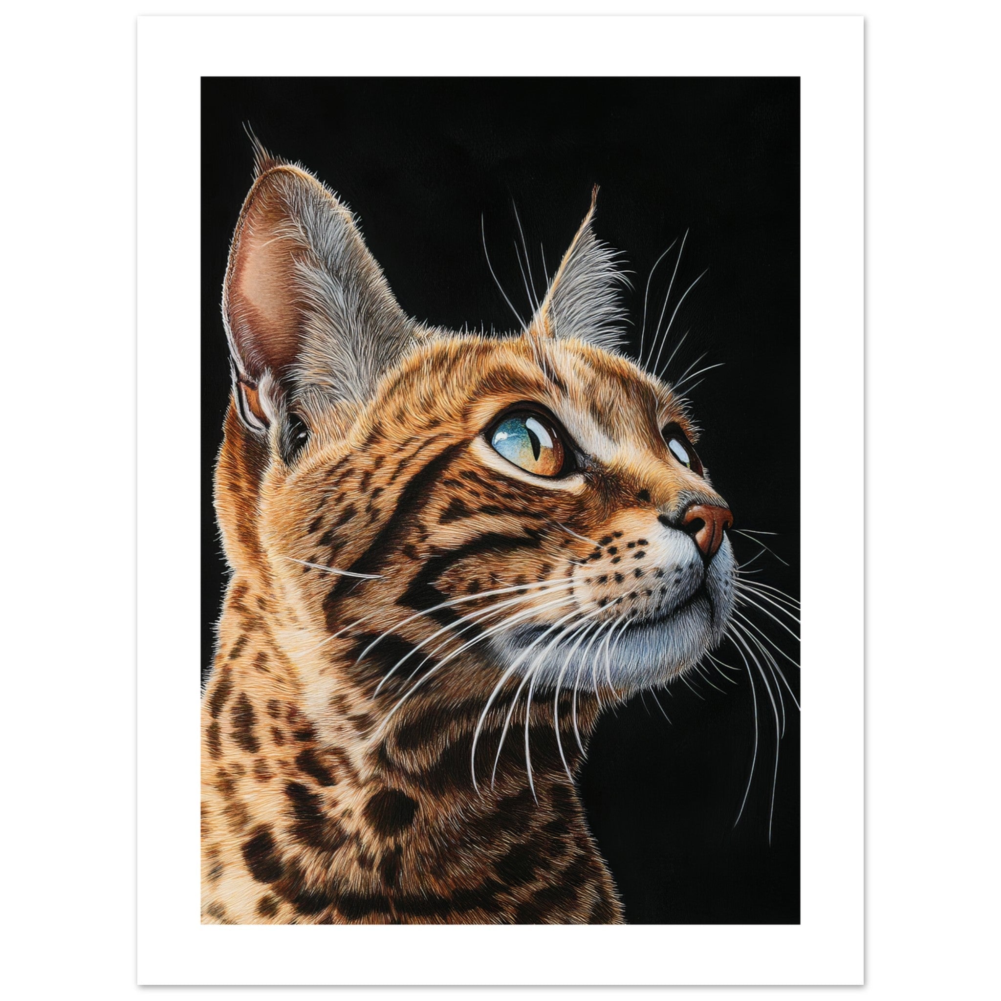 Bengal Cat Painted With Tone Pen 1