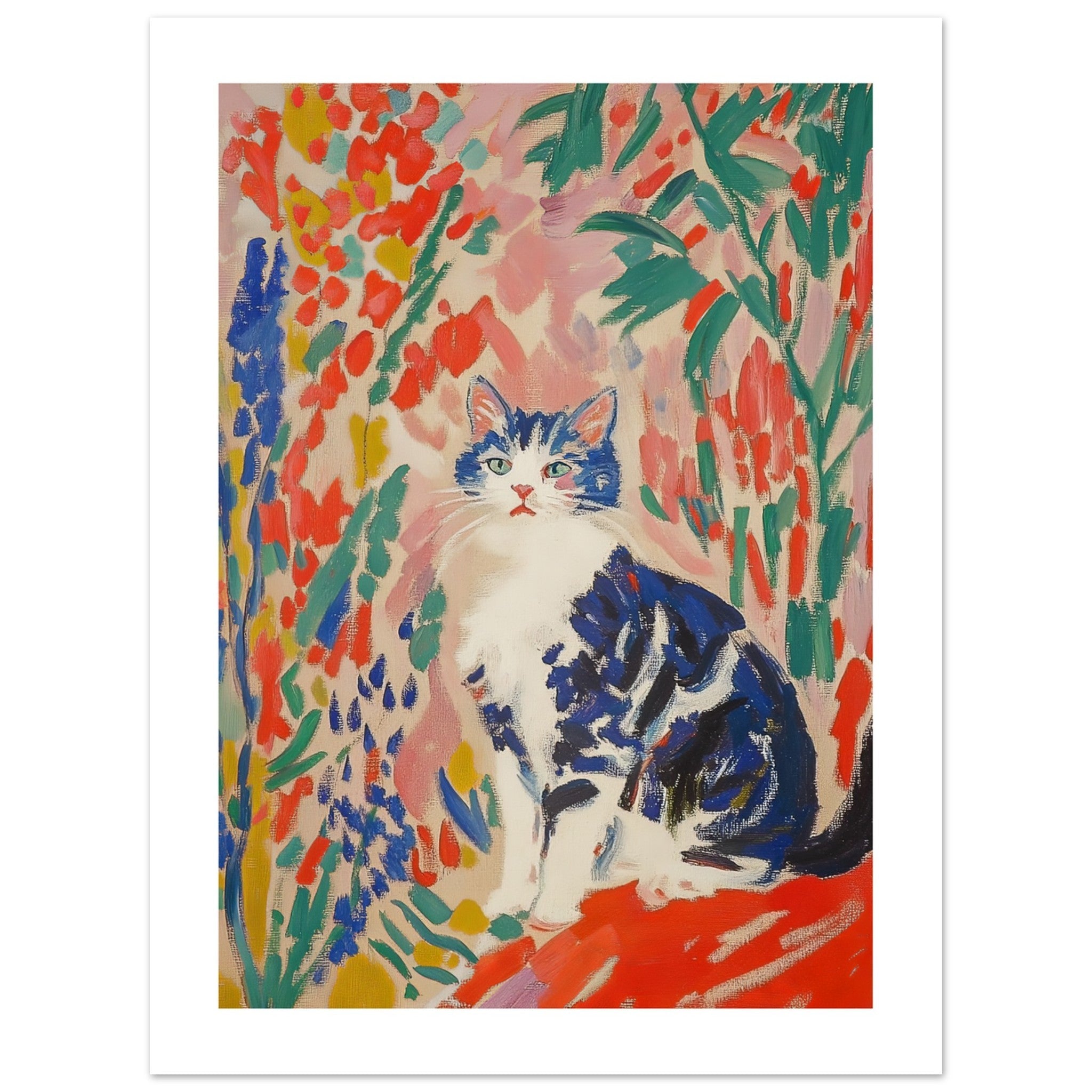 American Curl Cat Inspired by Matisse