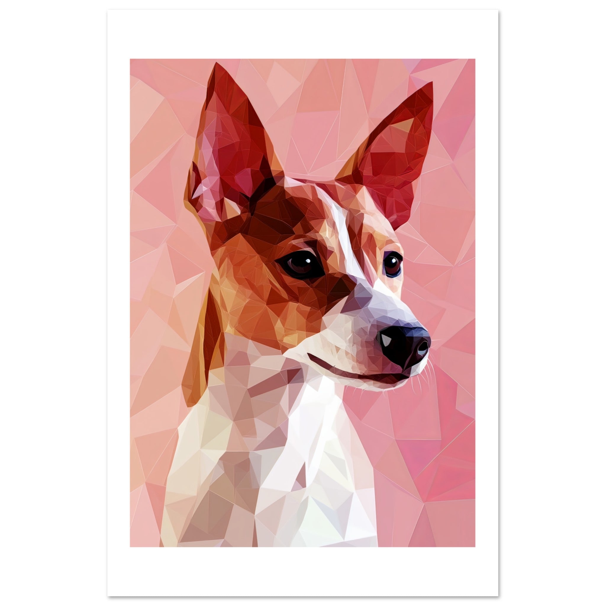 Basenji Dog Illustrated with Colorful Triangles 5