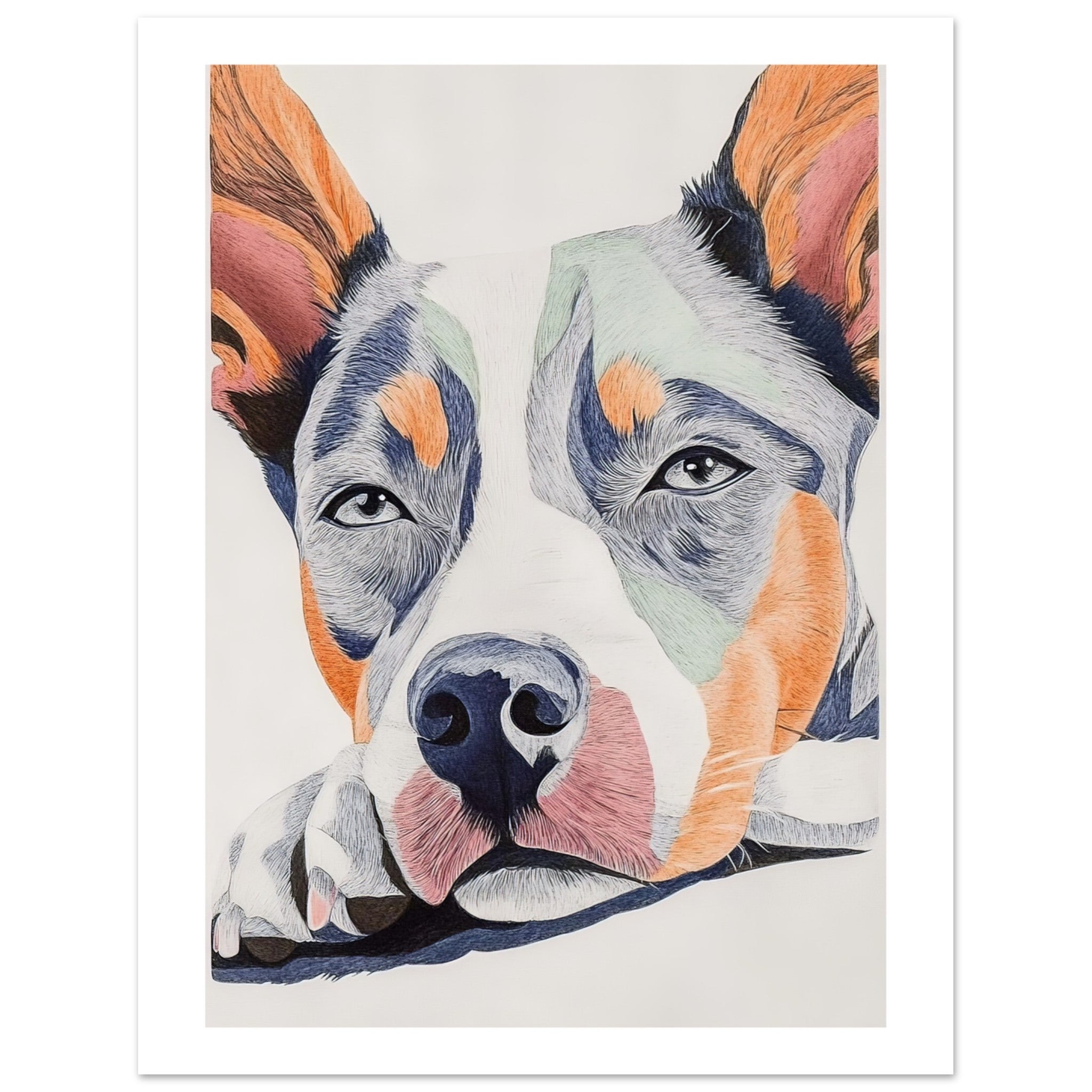 Australian Cattle Dog Relaxing Pastel Colored