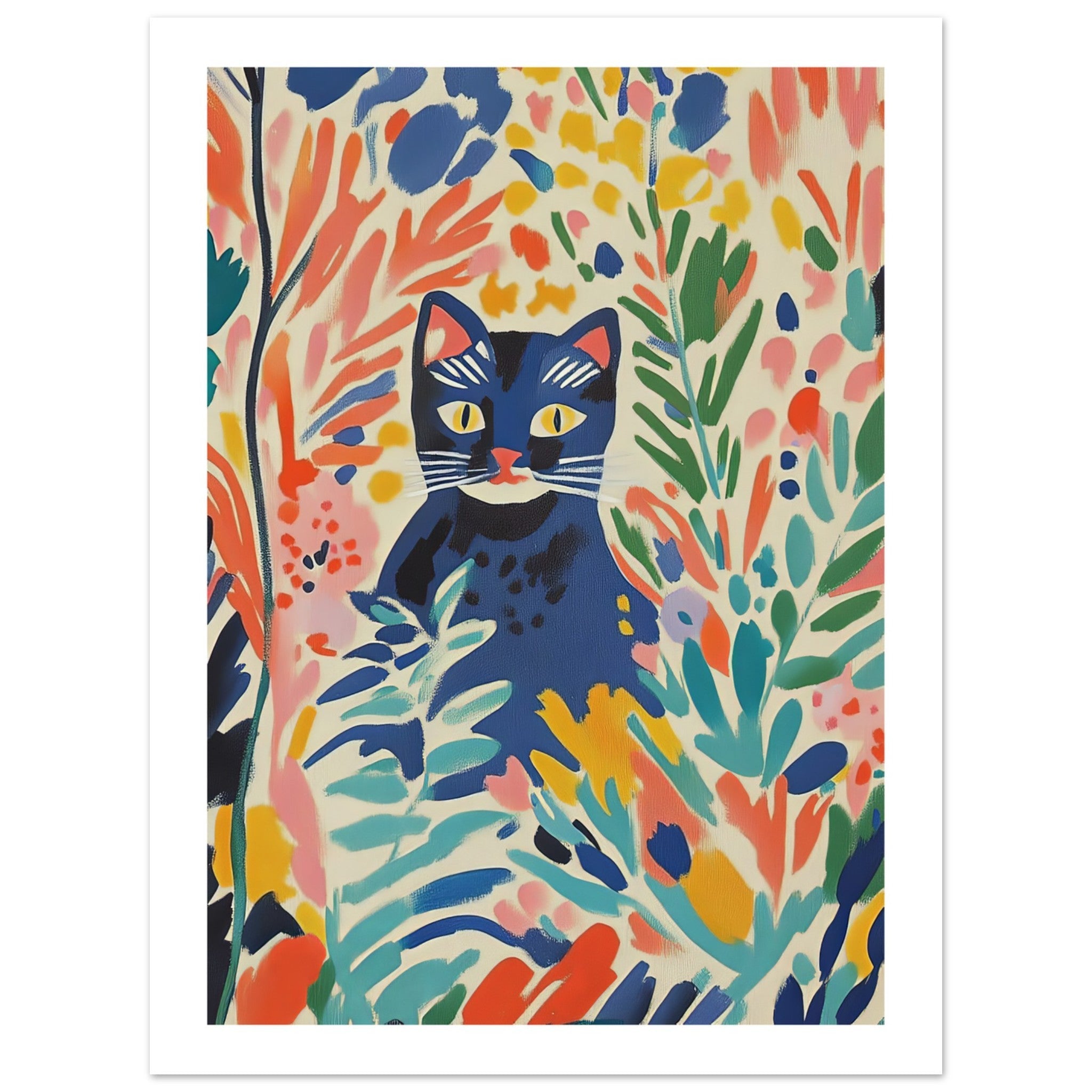 American Bobtail Cat Inspired by Matisse