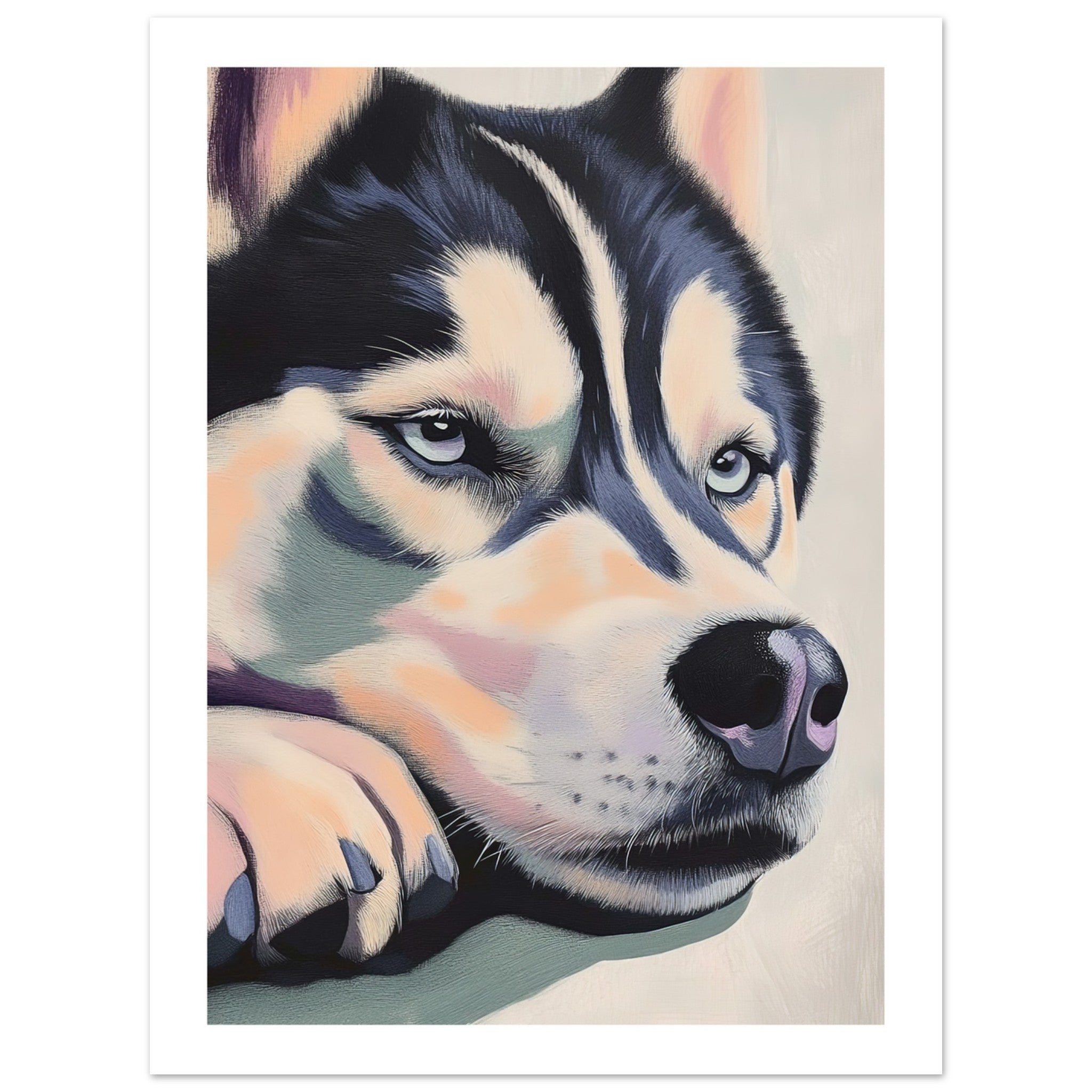 Alaskan Malamute Dog Relaxing Pastel Colored