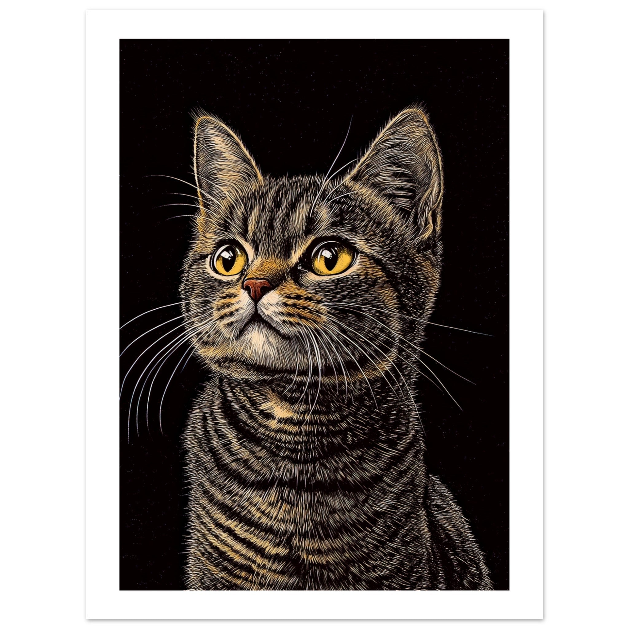 American Shorthair Cat Painted With Tone Pen 2