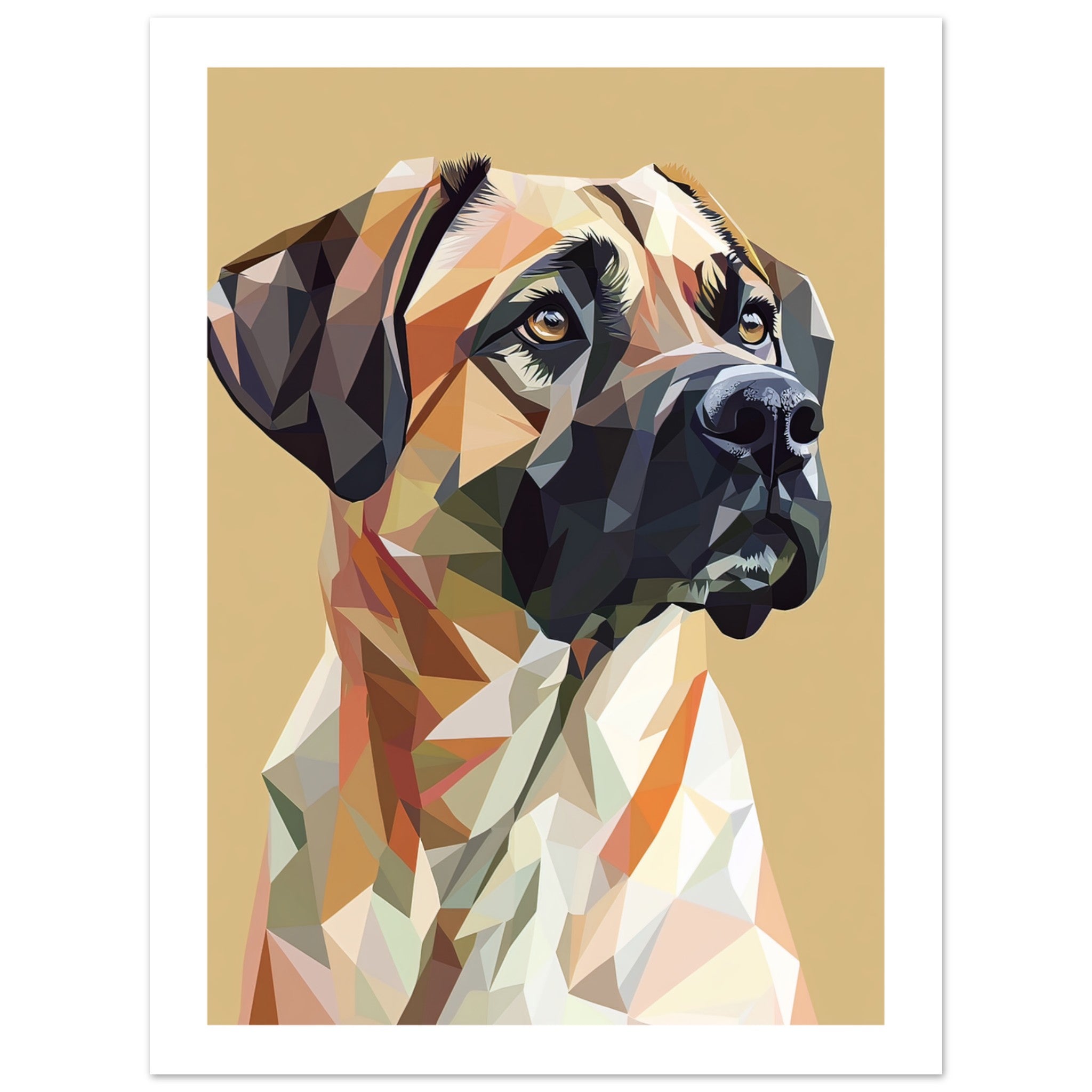 Anatolian Shepherd Dog Illustrated with Colorful Triangles
