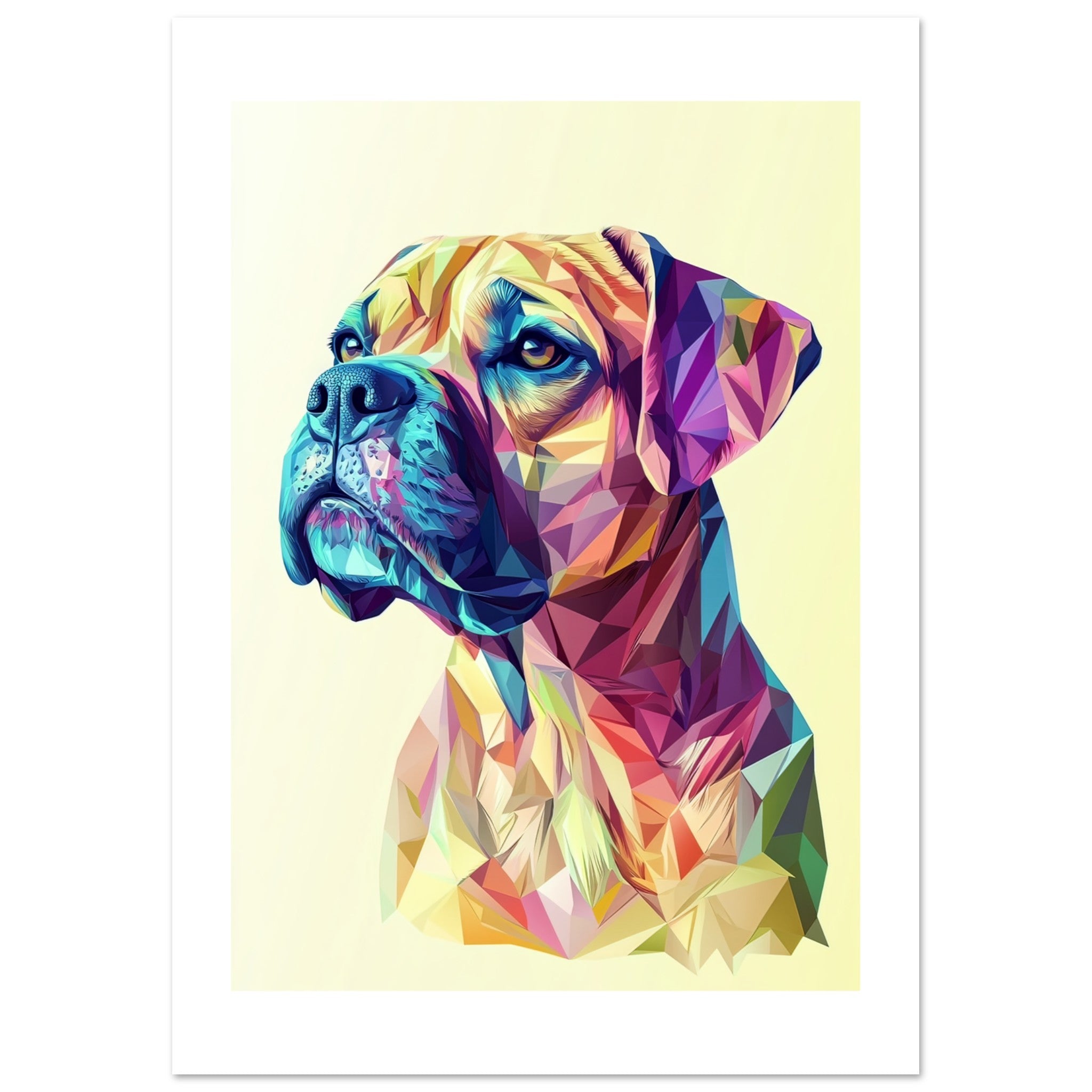 Boerboel Dog Illustrated with Colorful Triangles 1